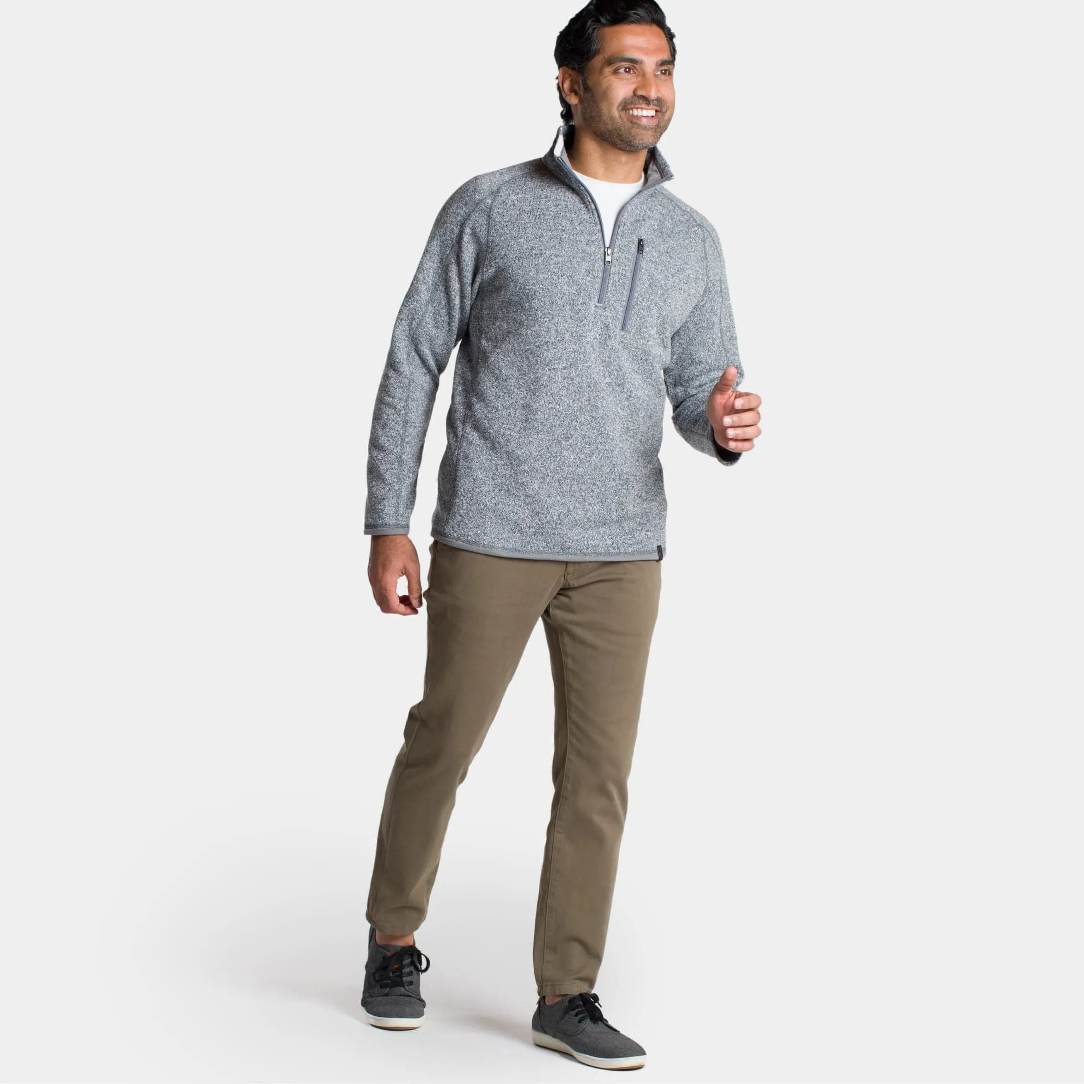 Heather Grey Quarter-Zip Fleece sold by Ash & Erie product image thumbnail 2