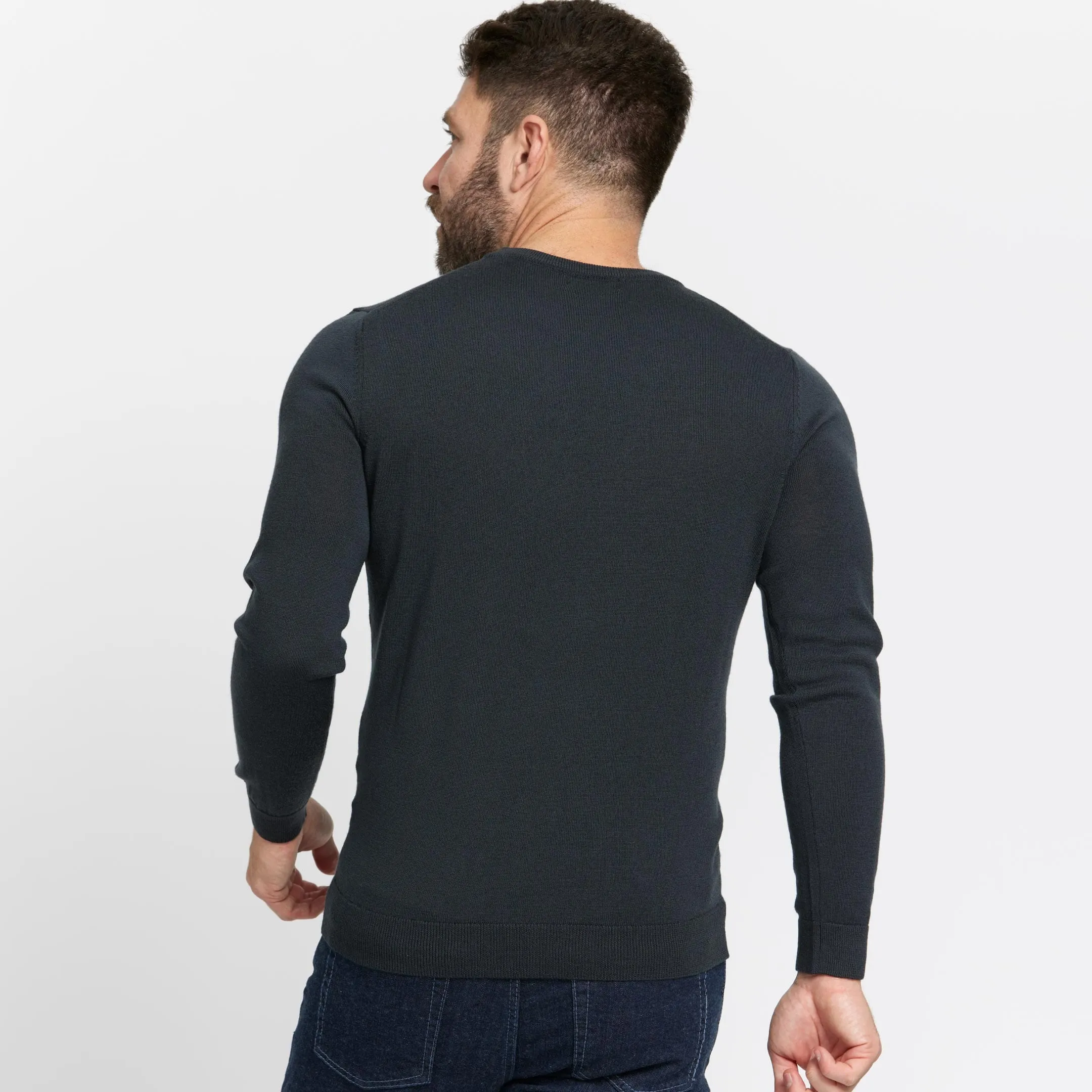 Charcoal Merino Crew Neck Sweater sold by Ash & Erie product image thumbnail 3
