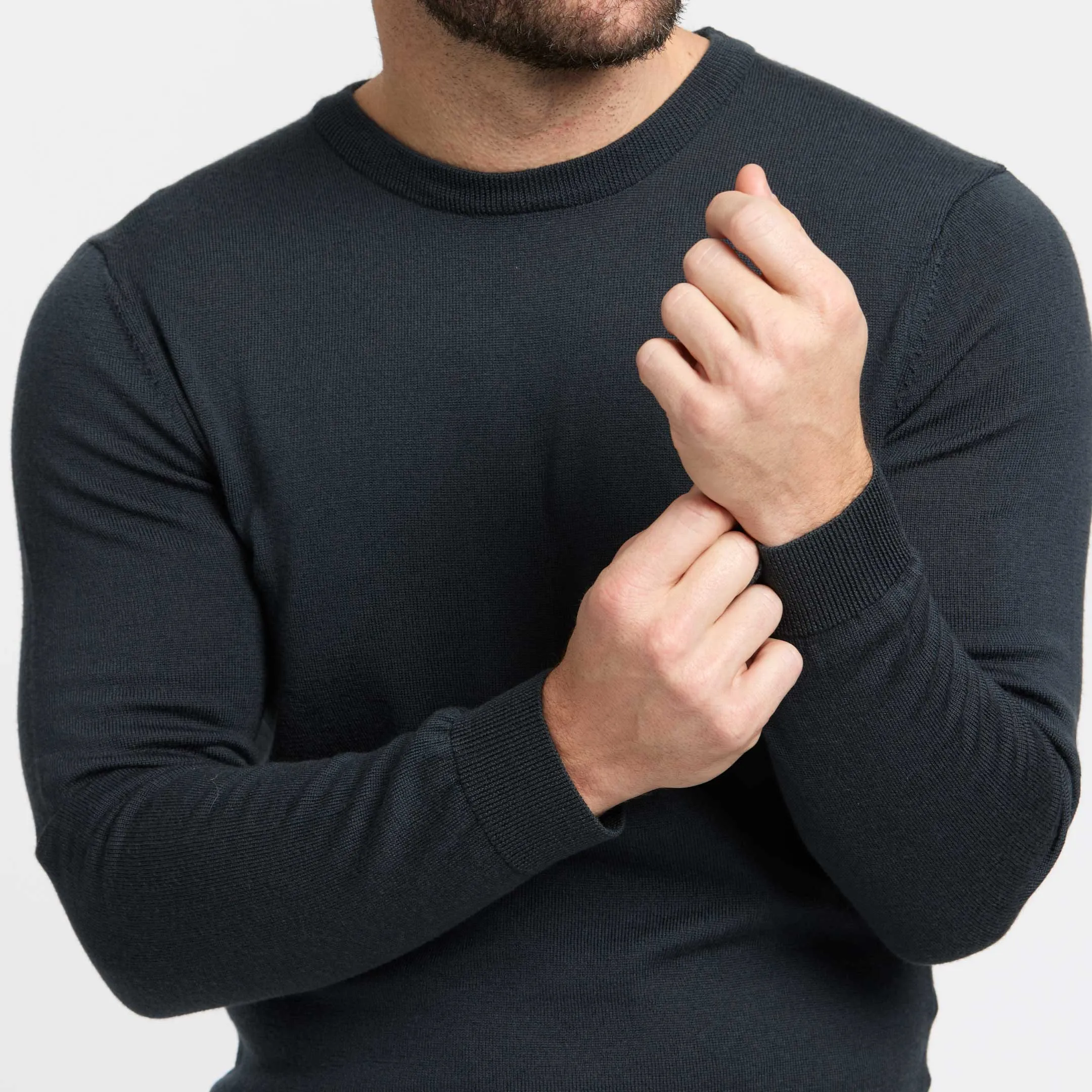 Charcoal Merino Crew Neck Sweater sold by Ash & Erie product image thumbnail 4