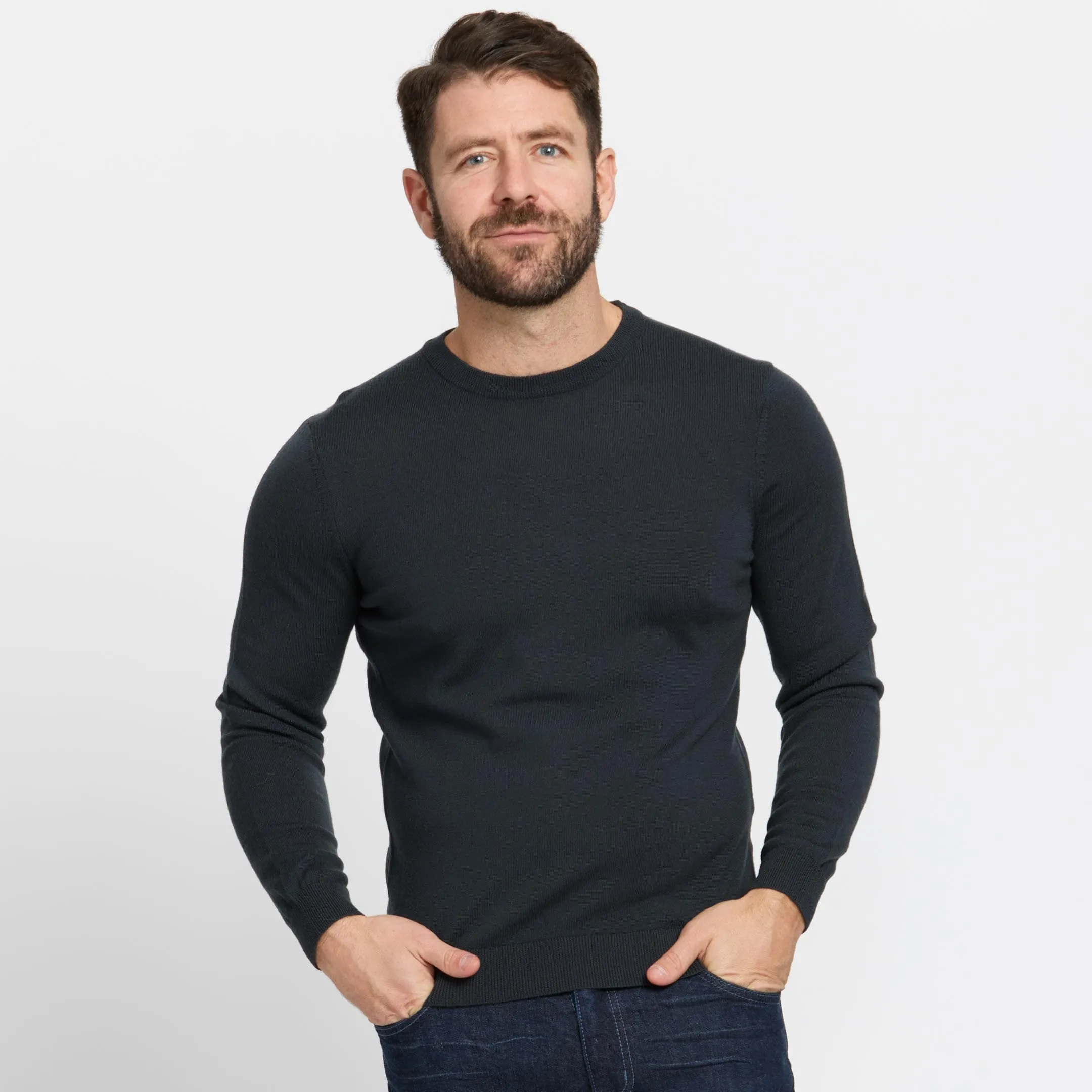 Charcoal Merino Crew Neck Sweater sold by Ash & Erie