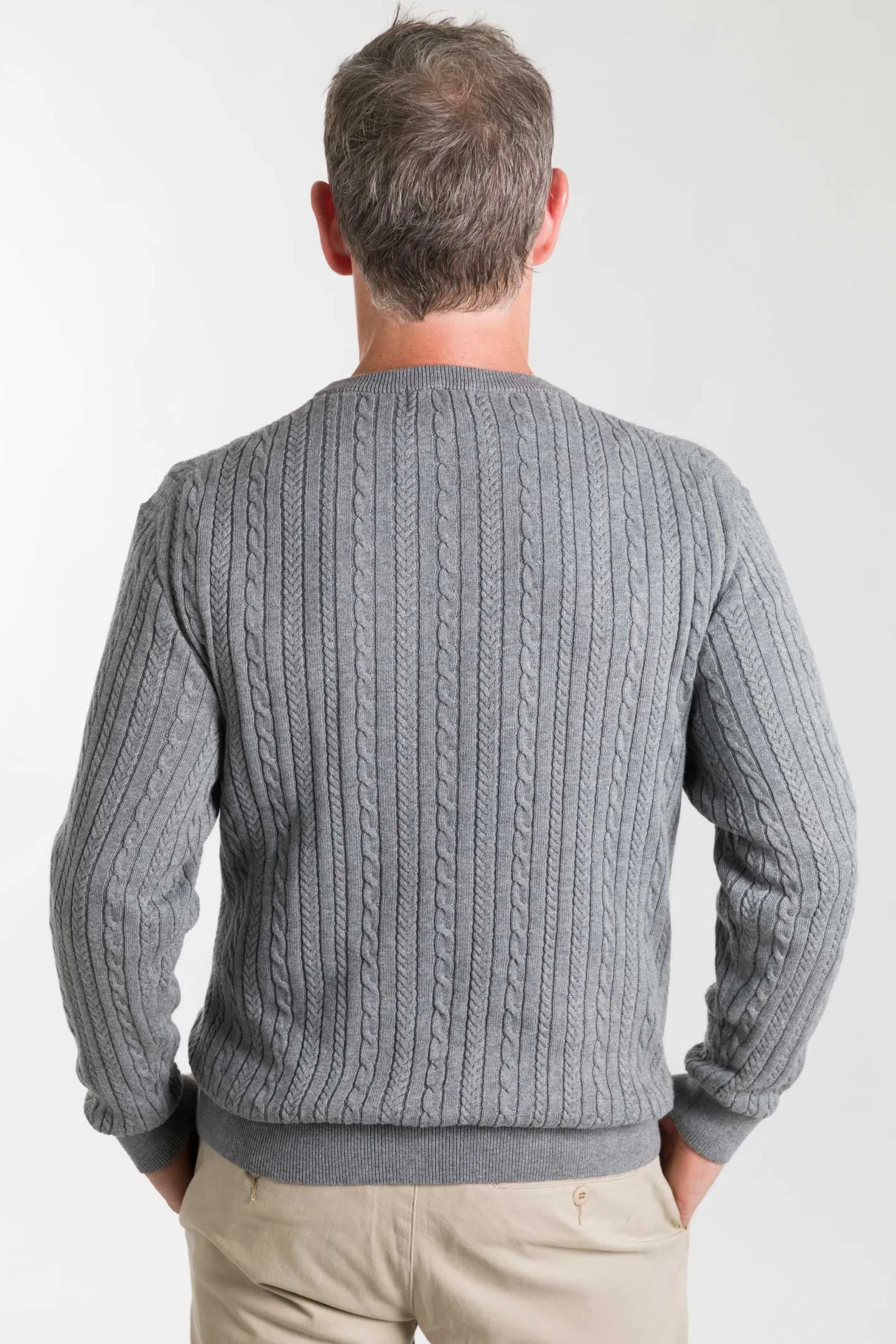 Grey Cable Knit Sweater sold by Ash & Erie product image thumbnail 3