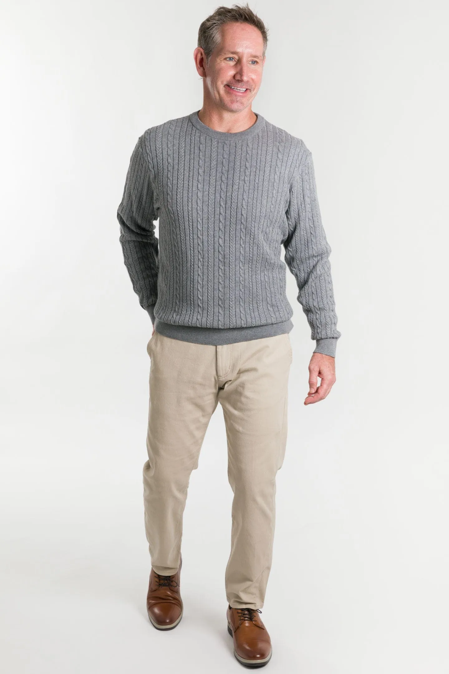 Grey Cable Knit Sweater sold by Ash & Erie product image thumbnail 2