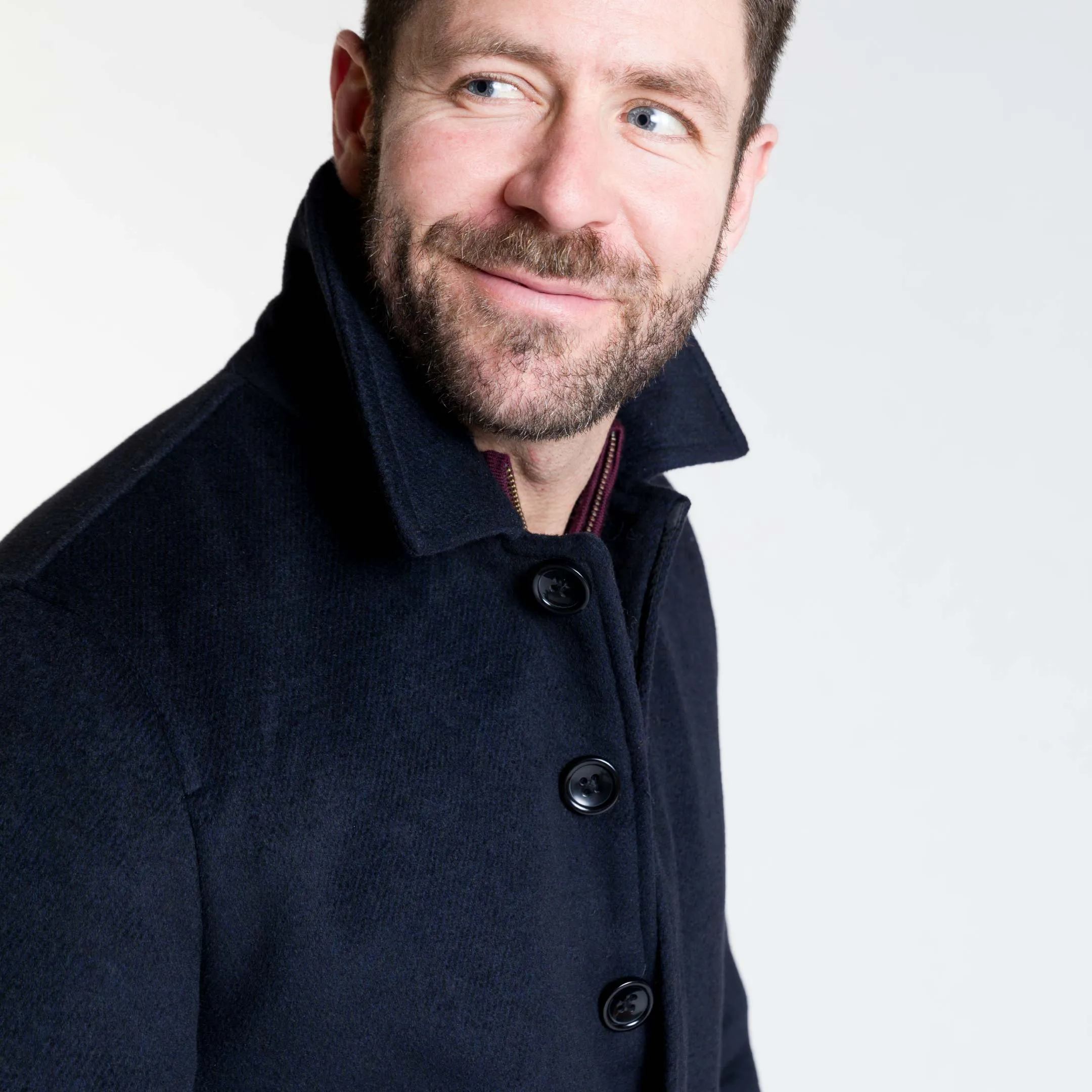 Navy Herringbone Peacoat sold by Ash & Erie product image thumbnail 4