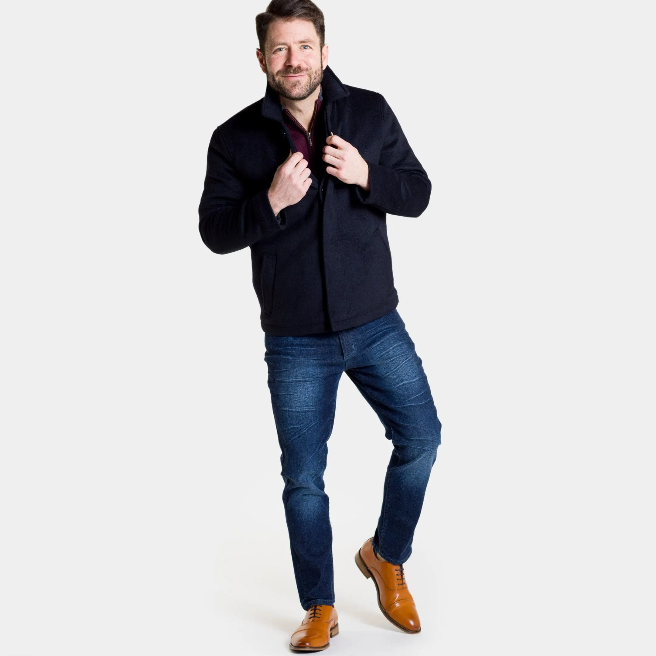 Navy Herringbone Peacoat sold by Ash & Erie product image thumbnail 2