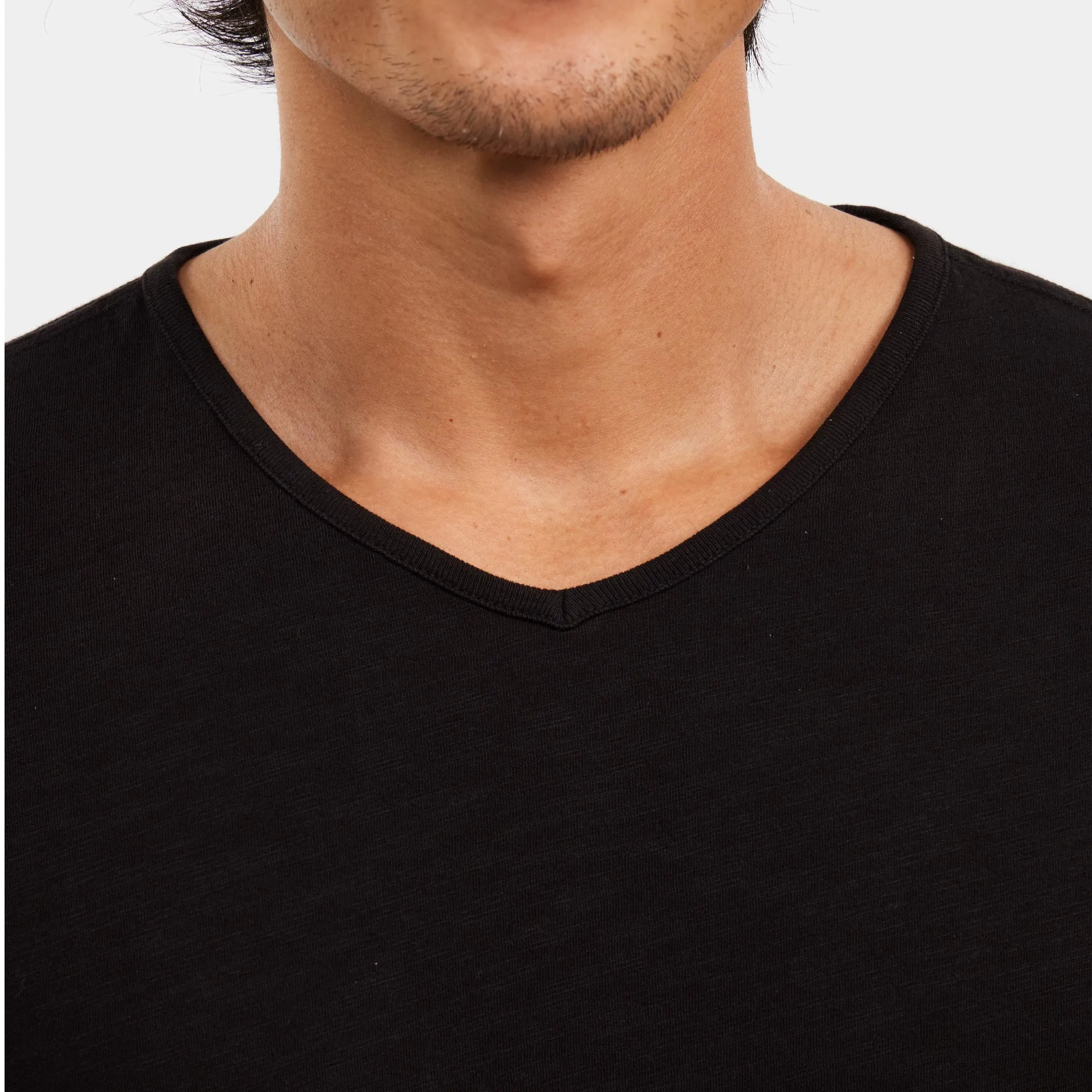 Lightweight Washed Black V Neck Tee sold by Ash & Erie product image thumbnail 5