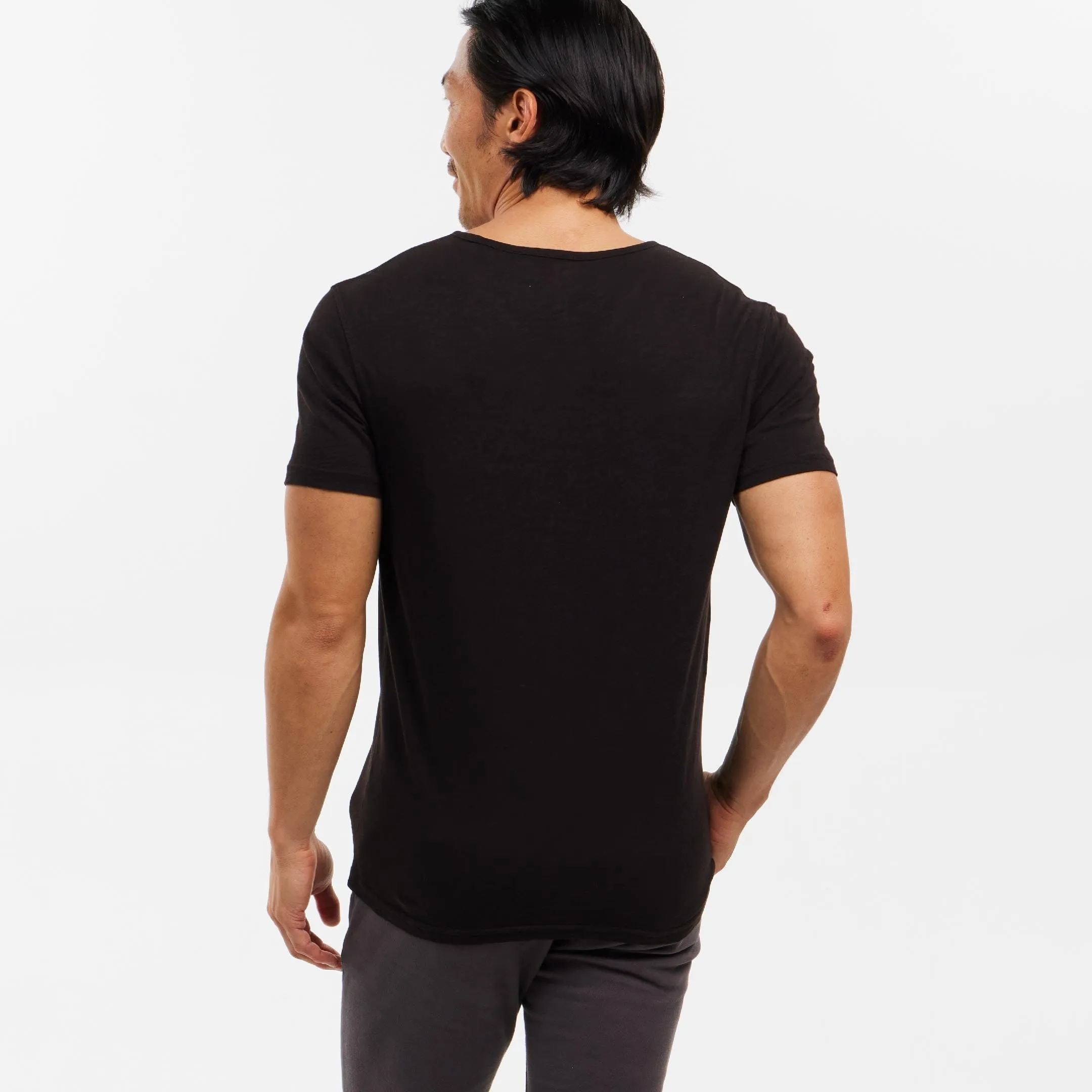 Lightweight Washed Black V Neck Tee sold by Ash & Erie product image thumbnail 3