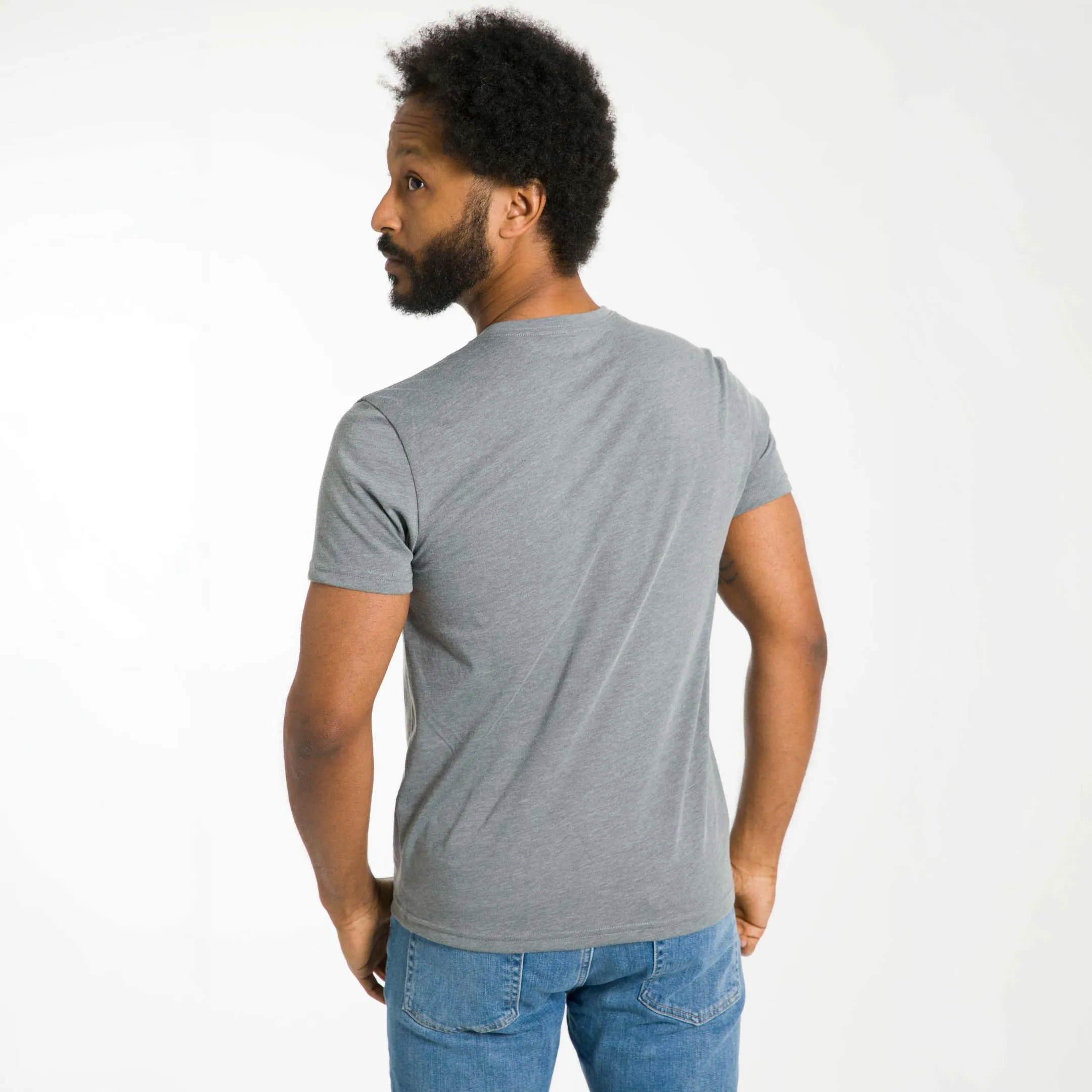 Lightweight Heathered Grey Short Sleeve Henley sold by Ash & Erie product image thumbnail 3