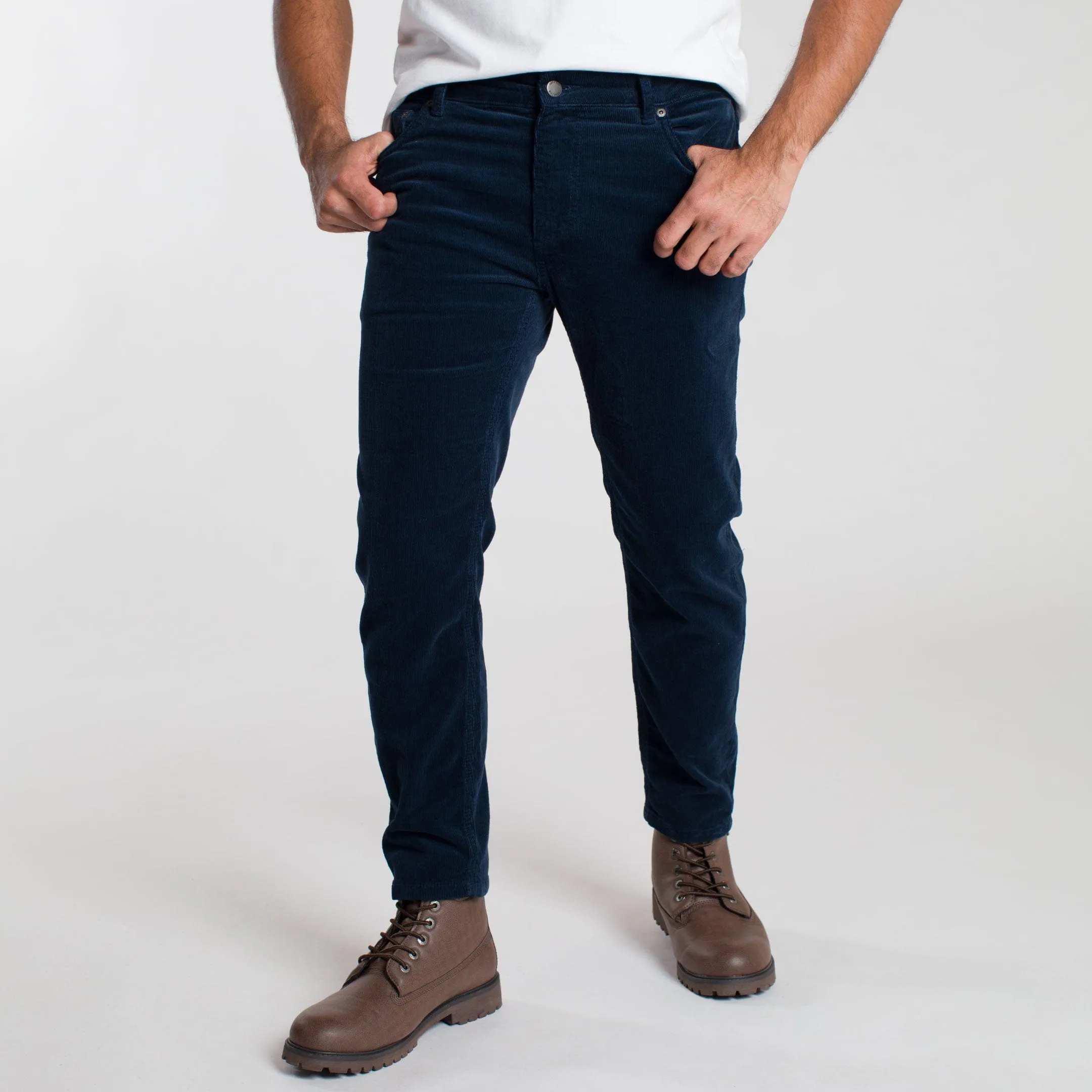 Navy Stretch Corduroy Pant sold by Ash & Erie