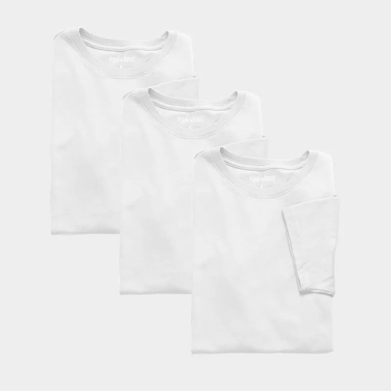 3-Pack White Staple Crew Neck Tee sold by Ash & Erie
