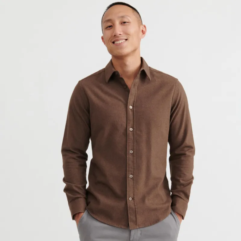 Dark Brown Brushed Shirt sold by Ash & Erie