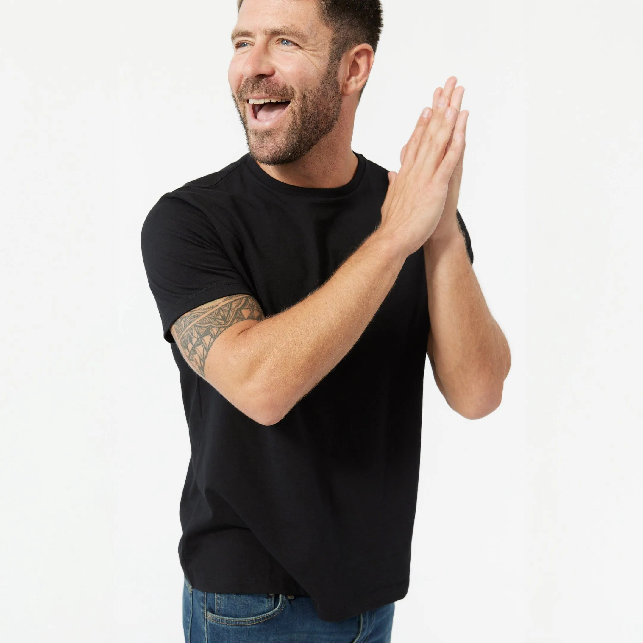 Black Pima Cotton Crew Neck Tee sold by Ash & Erie product image thumbnail 5