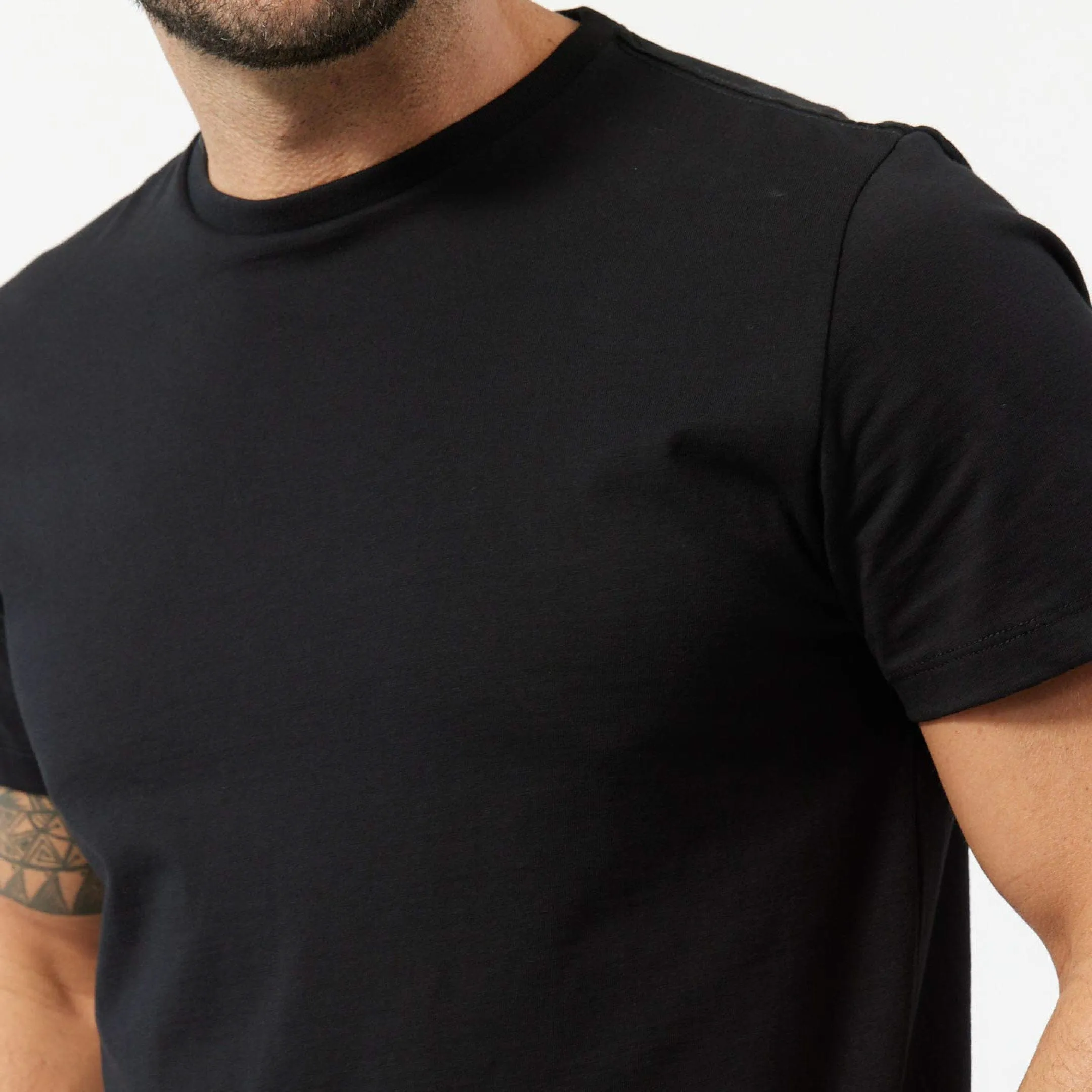 Black Pima Cotton Crew Neck Tee sold by Ash & Erie product image thumbnail 4
