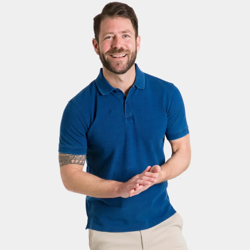 Indigo Dyed Pique Daily Polo sold by Ash & Erie