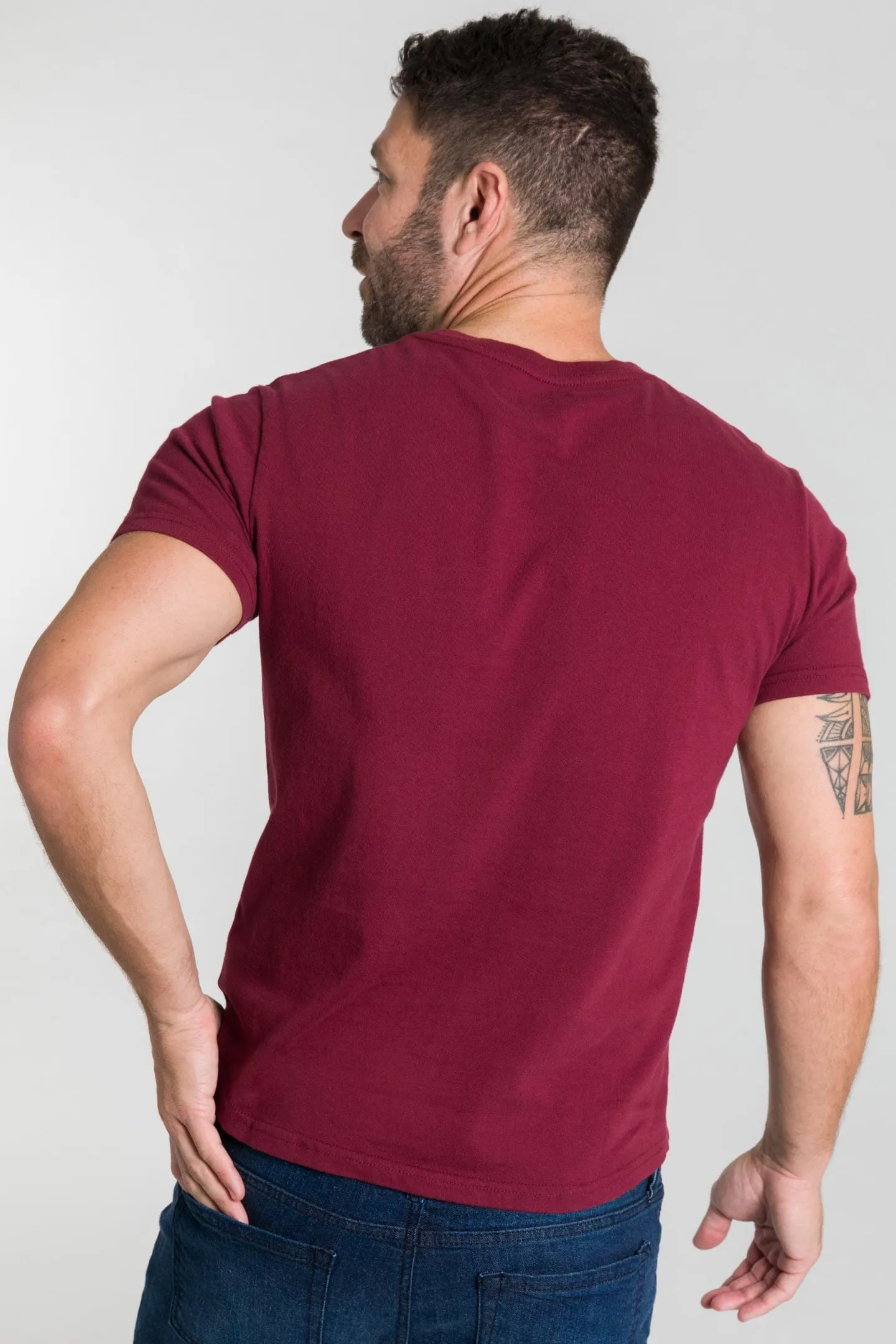 Burgundy Port V-Neck Tee sold by Ash & Erie product image thumbnail 3