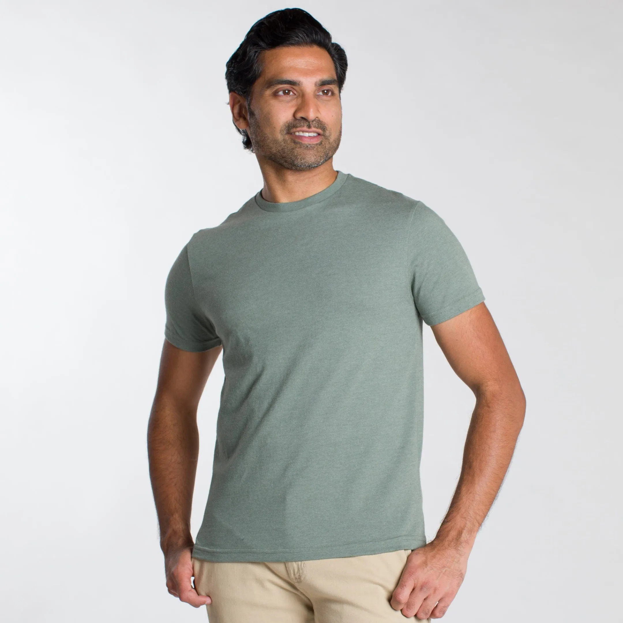 Heather Sage Crew Neck Tee sold by Ash & Erie product image thumbnail 5
