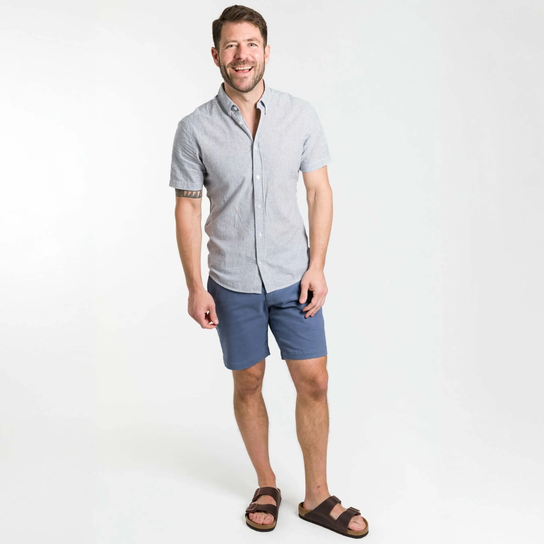 Linen Stripes Short Sleeve Shirt sold by Ash & Erie product image thumbnail 2