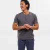 Grey Short Sleeve Pima Cotton Henley sold by Ash & Erie