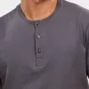 Grey Short Sleeve Pima Cotton Henley sold by Ash & Erie