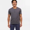 Grey Short Sleeve Pima Cotton Henley sold by Ash & Erie