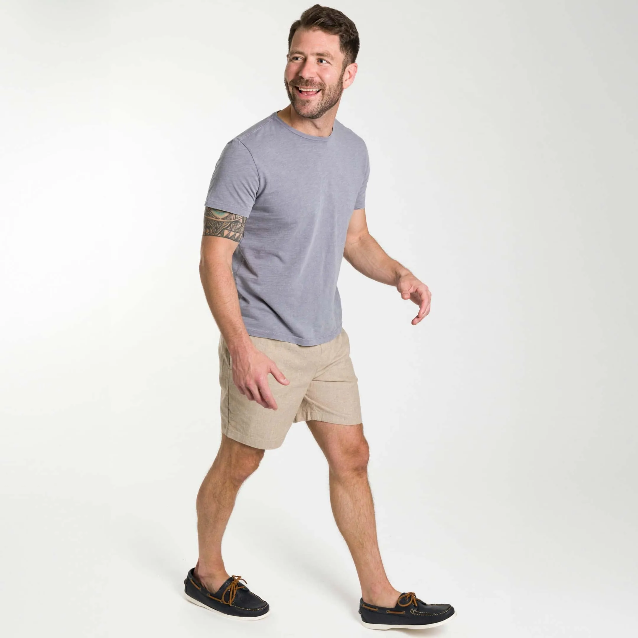 Lightweight Washed Faded Purple Crew Neck Tee sold by Ash & Erie product image thumbnail 2