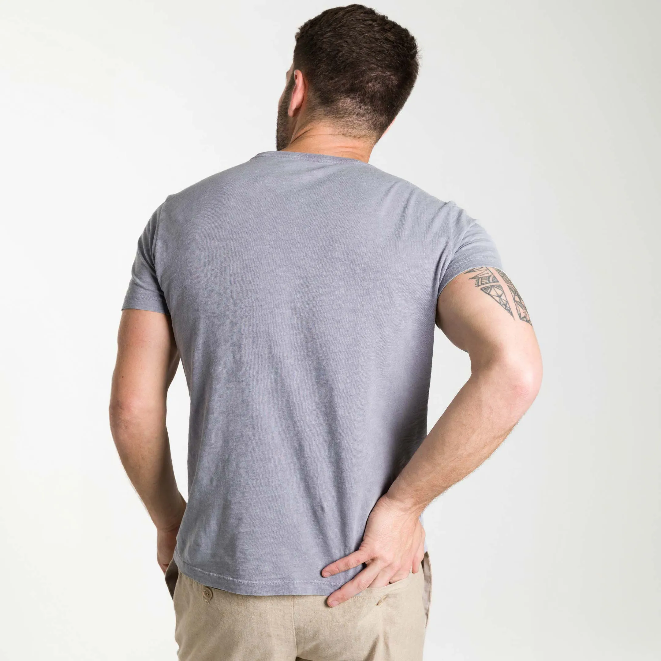 Lightweight Washed Faded Purple Crew Neck Tee sold by Ash & Erie product image thumbnail 3