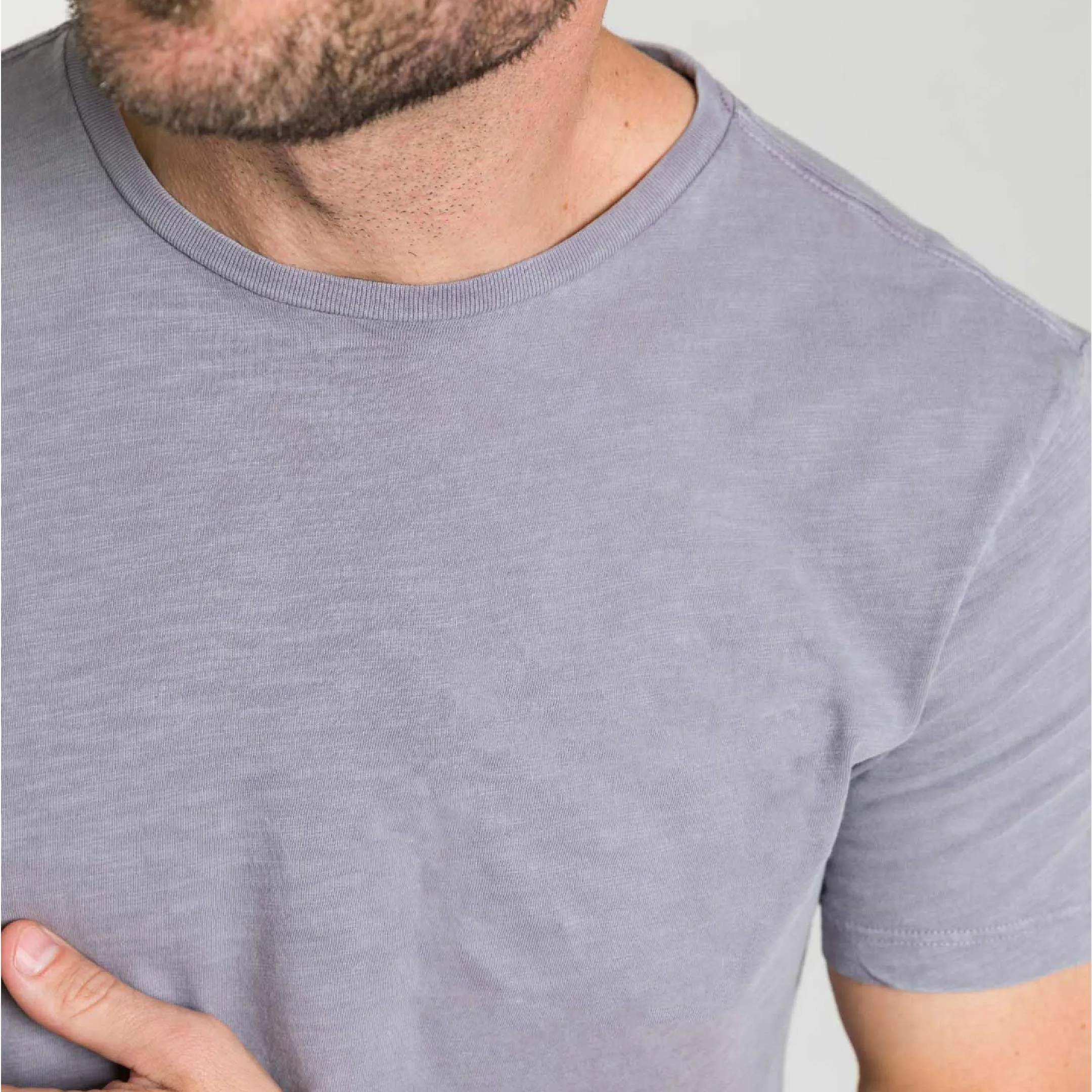 Lightweight Washed Faded Purple Crew Neck Tee sold by Ash & Erie product image thumbnail 5