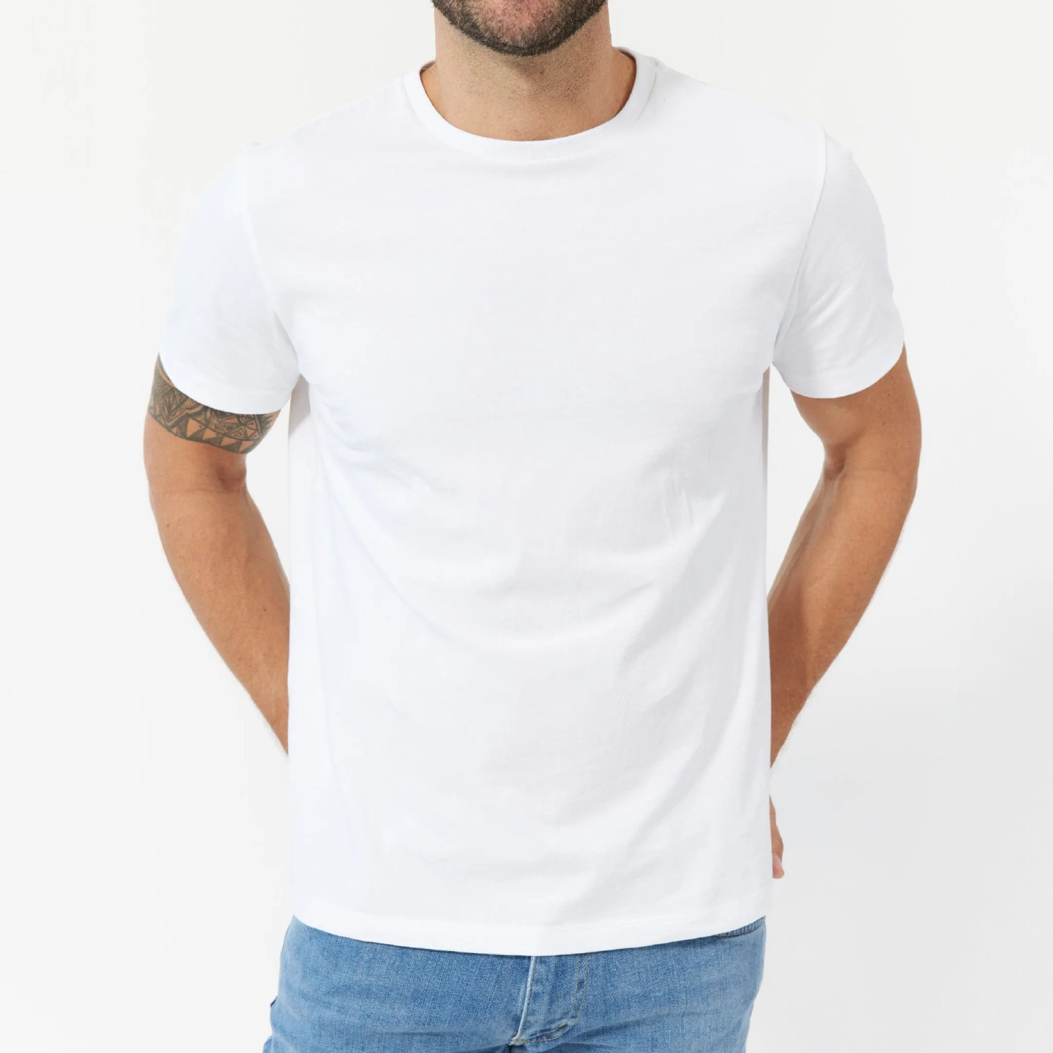 White Pima Cotton Crew Neck Tee sold by Ash & Erie product image thumbnail 3