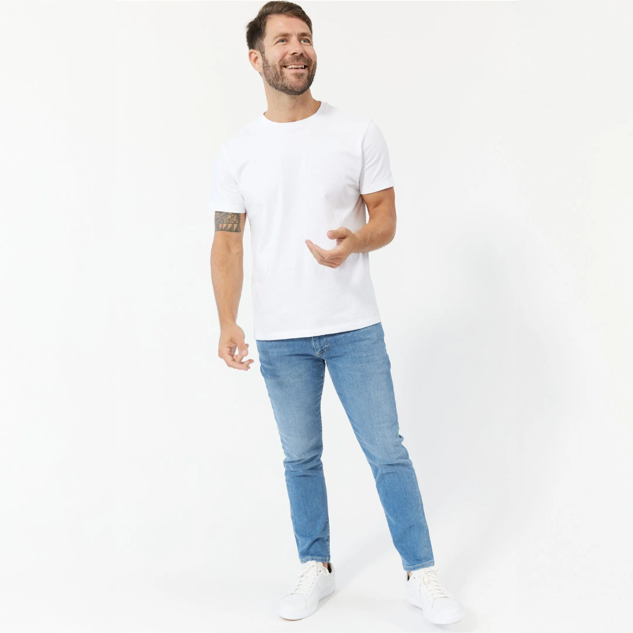 White Pima Cotton Crew Neck Tee sold by Ash & Erie product image thumbnail 2