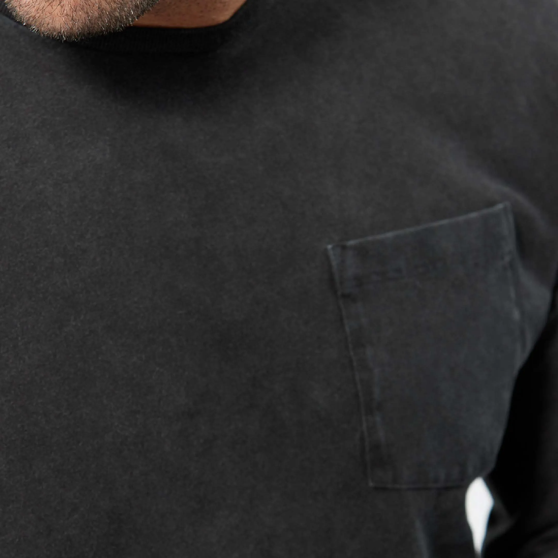 Black Long Sleeve Pima Cotton Crew Neck Tee sold by Ash & Erie product image thumbnail 4