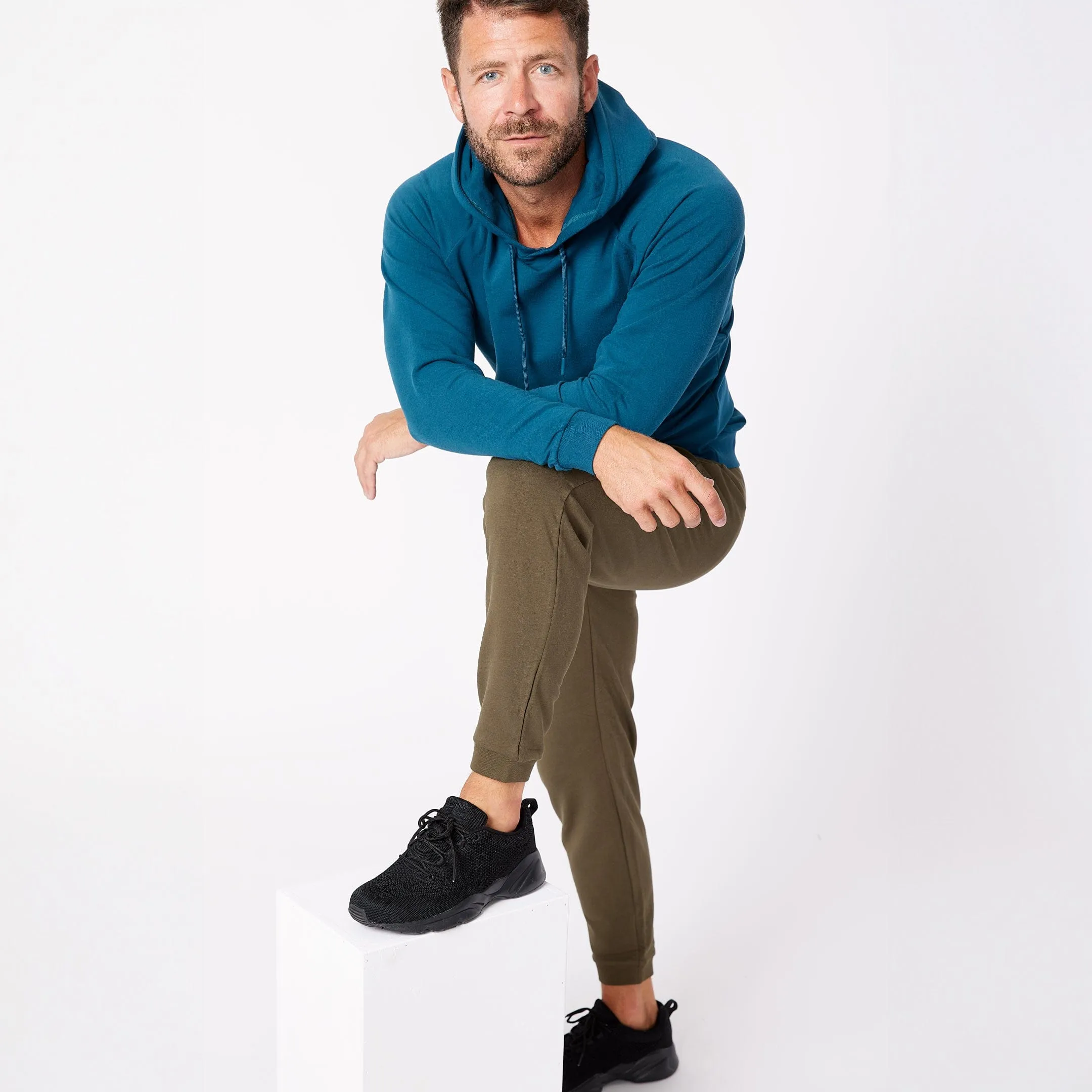 Army Green French Terry Jogger sold by Ash & Erie