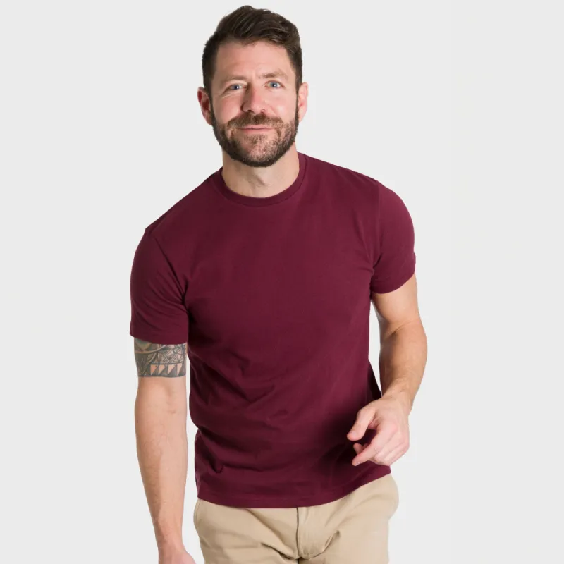 Burgundy Crew Neck Tee sold by Ash & Erie