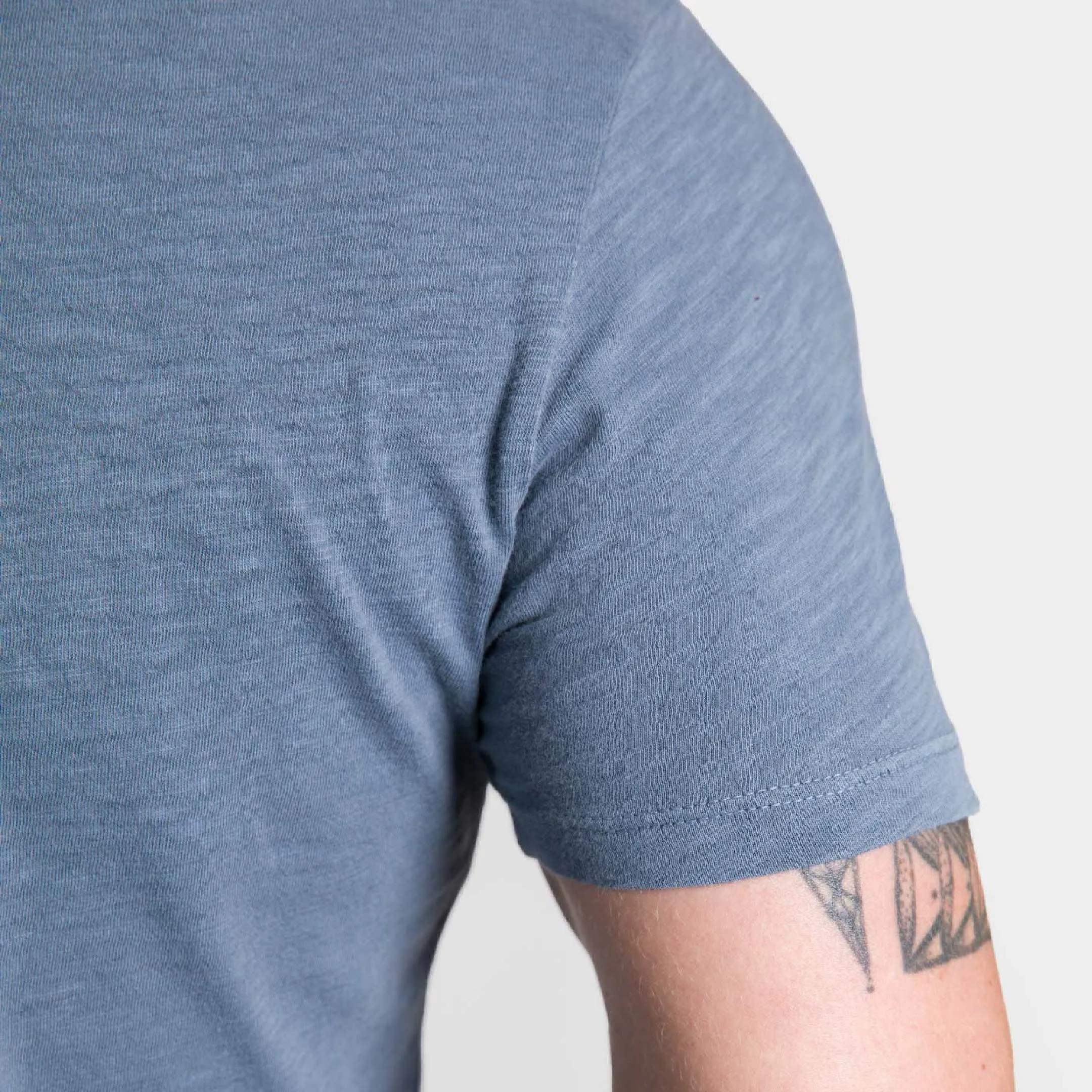 Lightweight Washed Blue Crew Neck Tee sold by Ash & Erie product image thumbnail 4