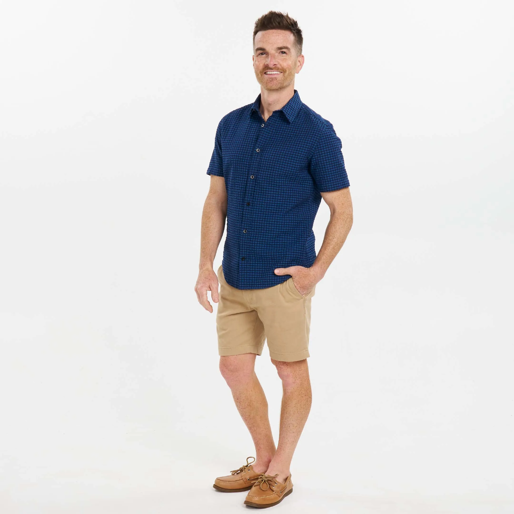 Wharf Gingham Seersucker Short Sleeve Shirt sold by Ash & Erie product image thumbnail 2