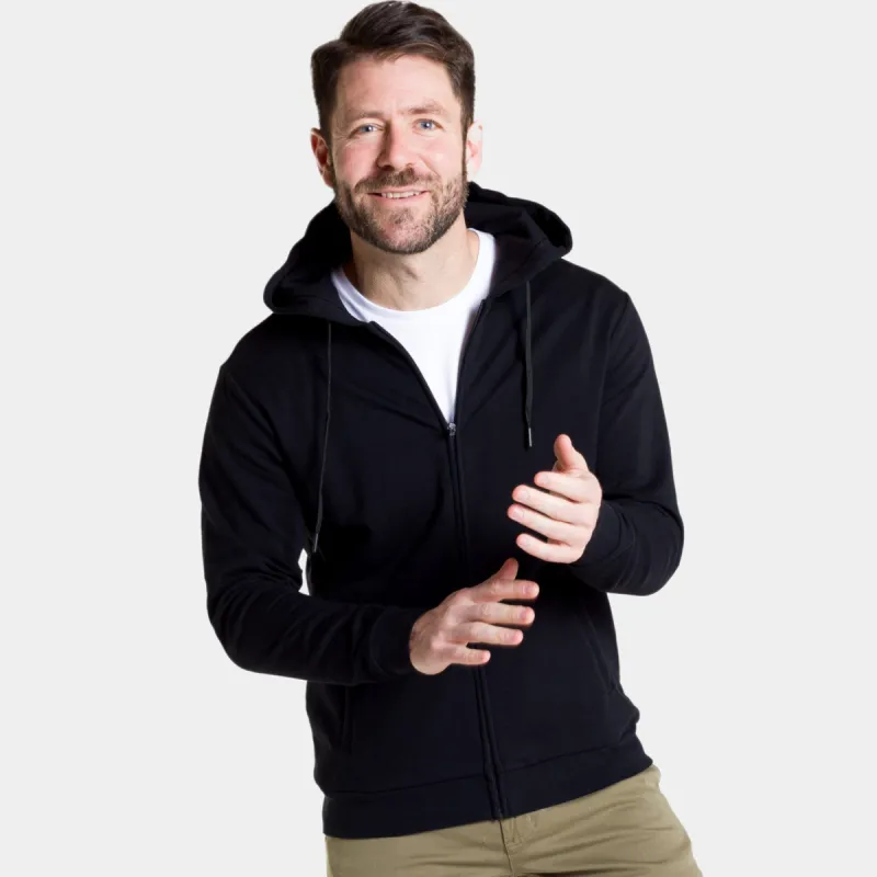 Black French Terry Full-Zip Hoodie made by Ash & Erie