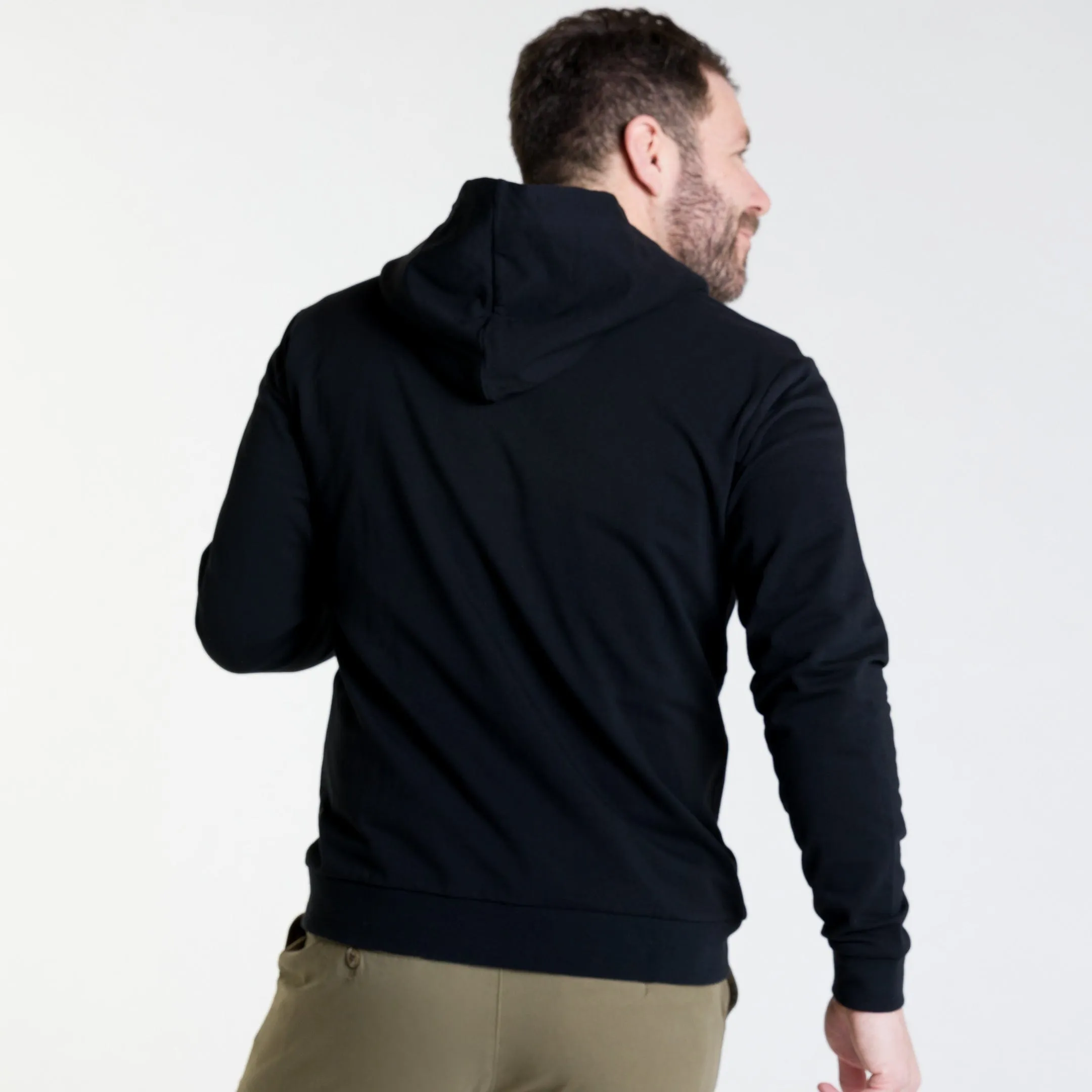 Black French Terry Full-Zip Hoodie sold by Ash & Erie product image thumbnail 4