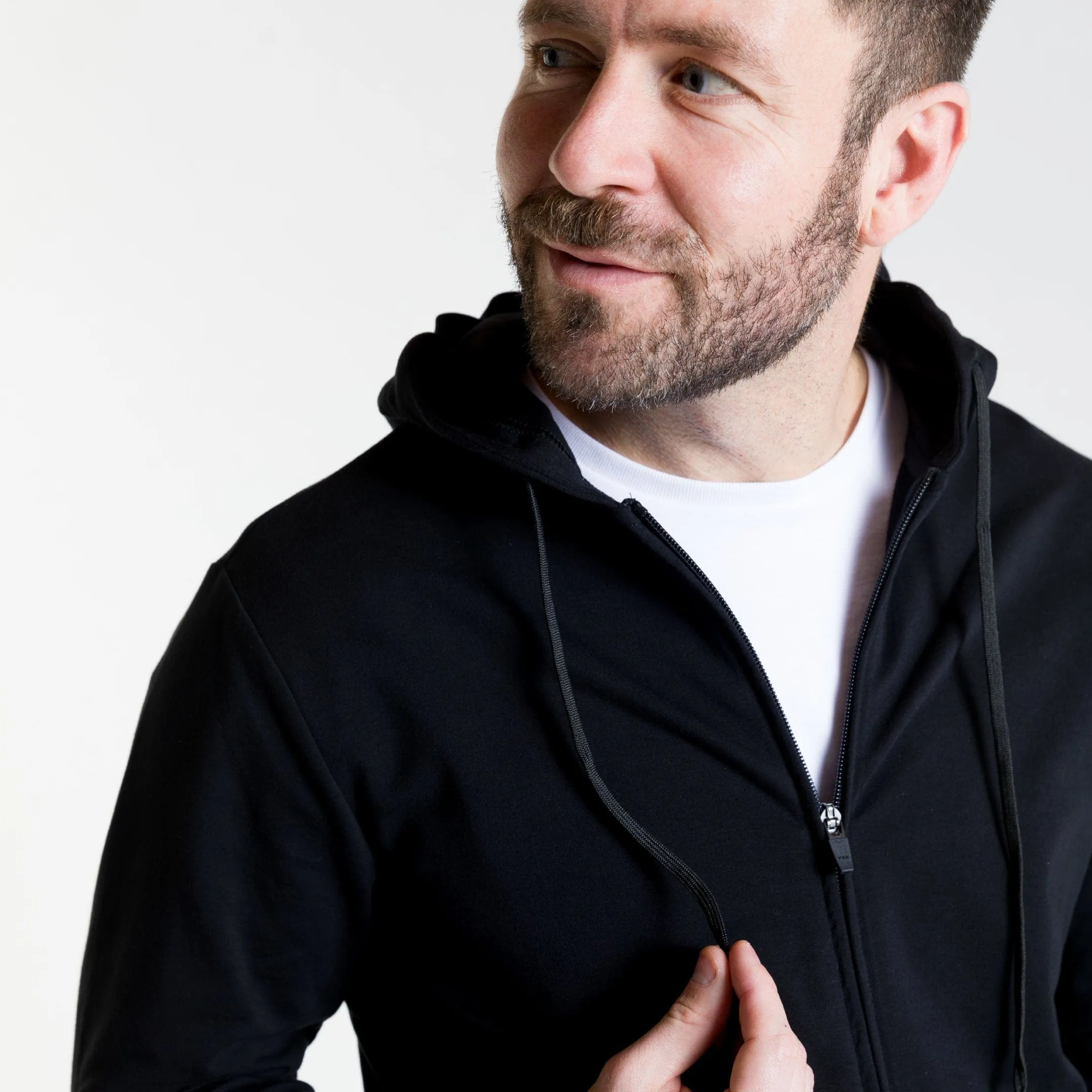 Black French Terry Full-Zip Hoodie sold by Ash & Erie product image thumbnail 3