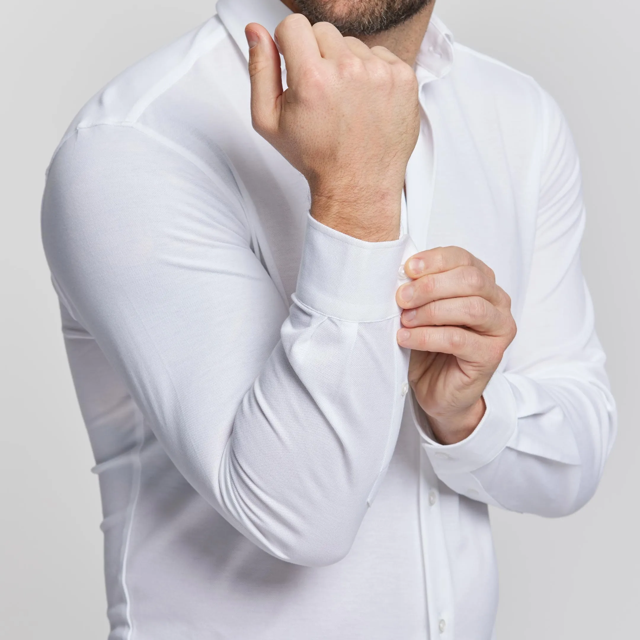 Solid White Performance Stretch Shirt sold by Ash & Erie product image thumbnail 5