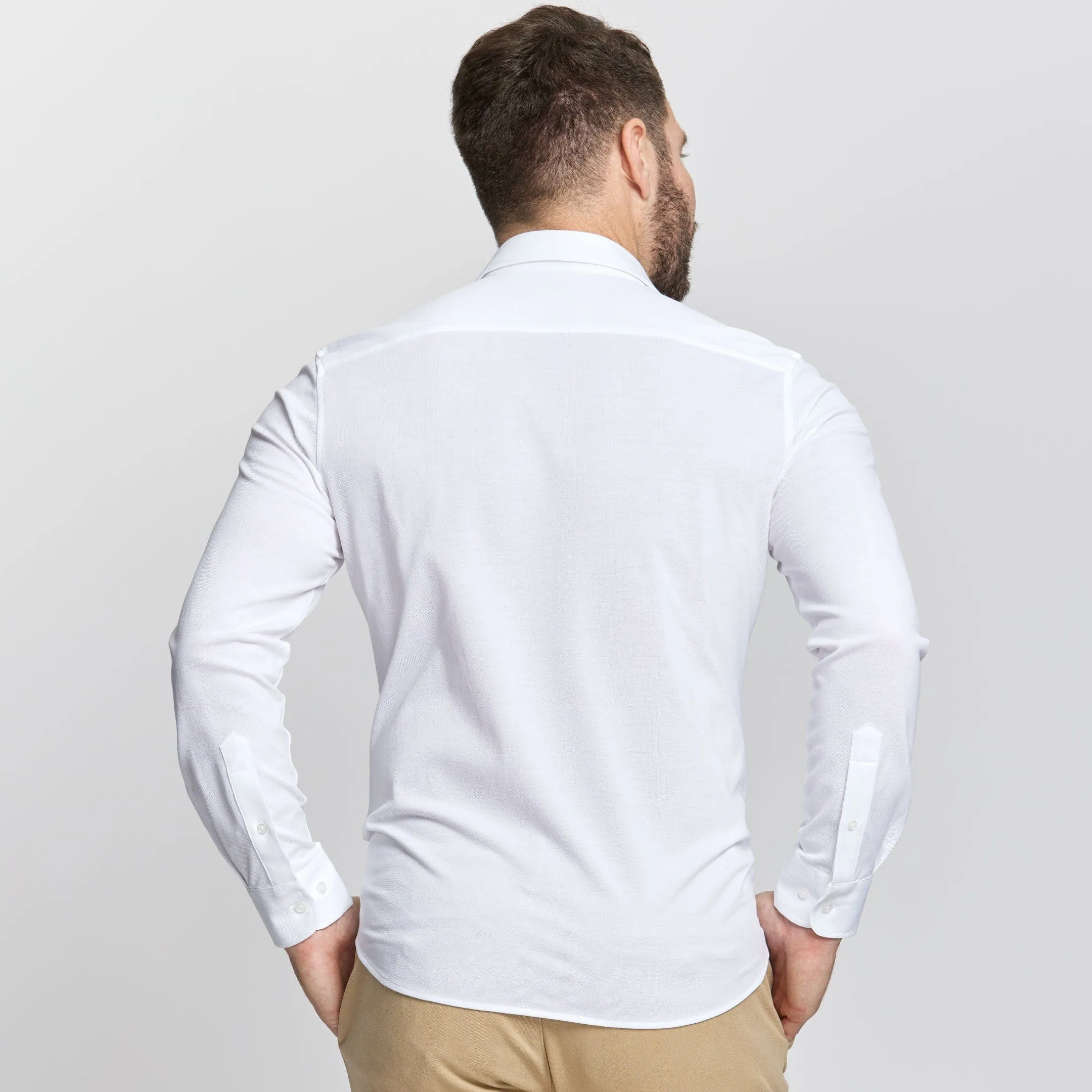 Solid White Performance Stretch Shirt sold by Ash & Erie product image thumbnail 2