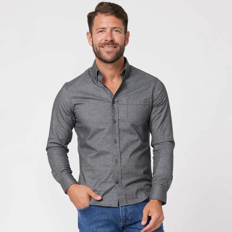 Heather Charcoal Brushed Shirt sold by Ash & Erie