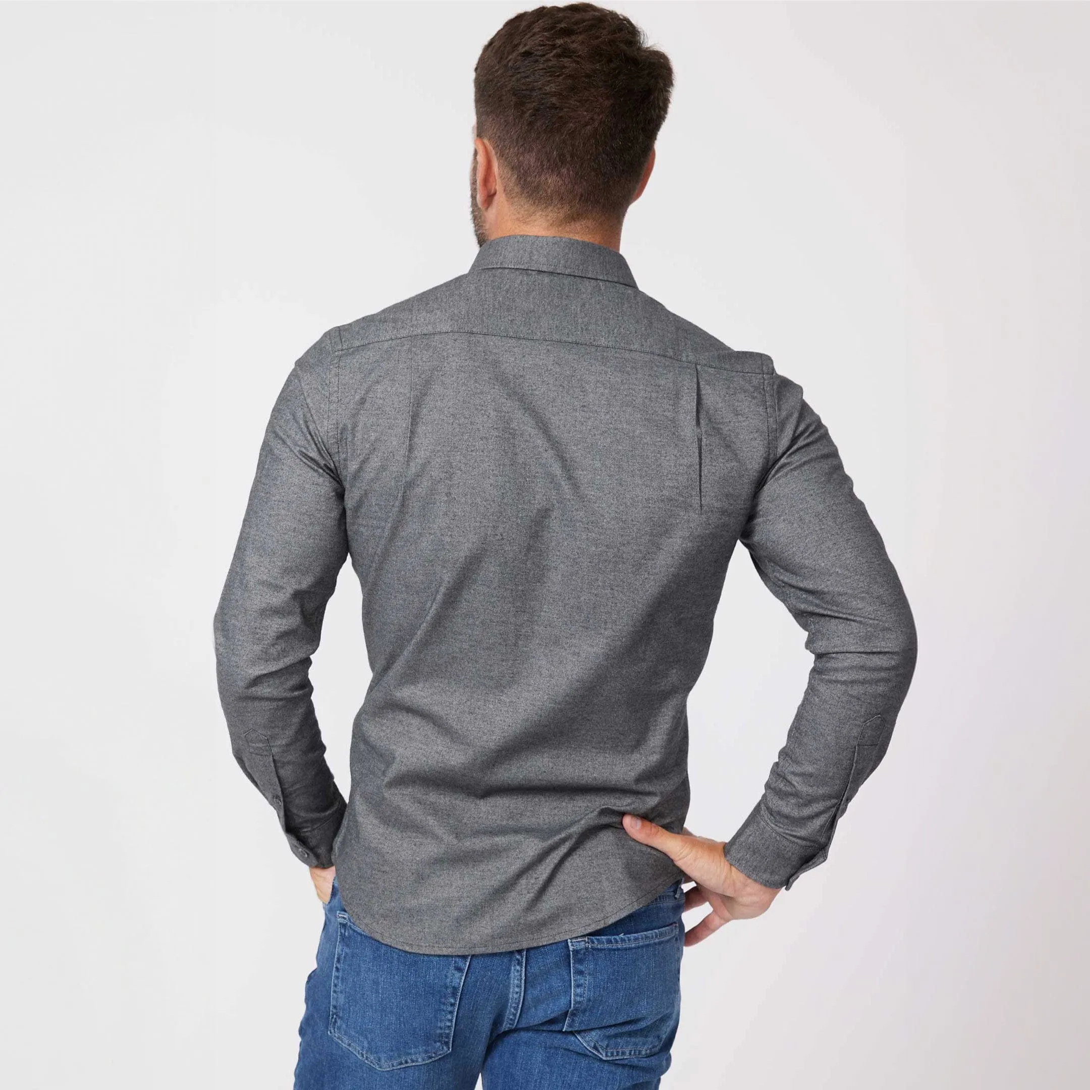 Heather Charcoal Brushed Shirt sold by Ash & Erie product image thumbnail 4