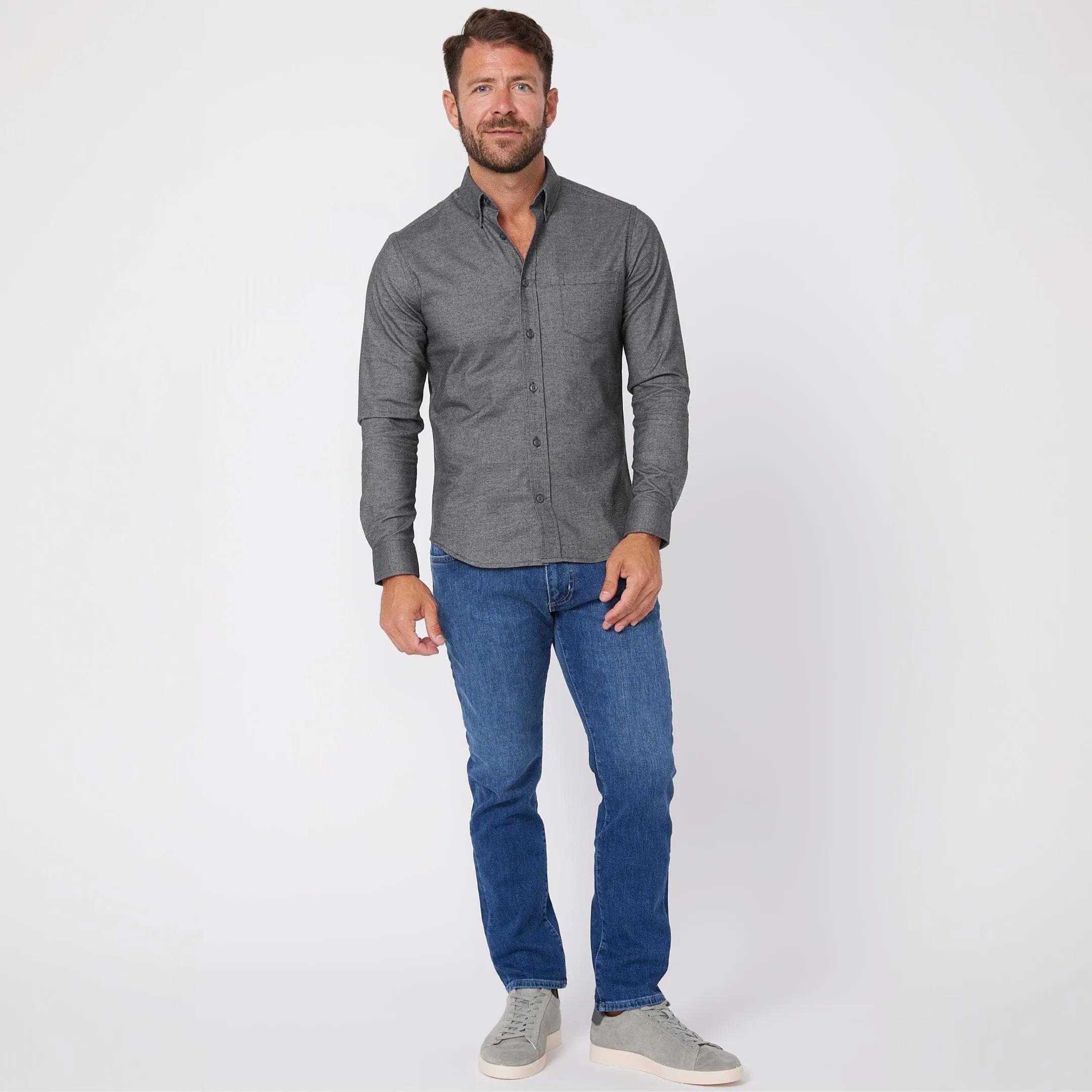 Heather Charcoal Brushed Shirt sold by Ash & Erie product image thumbnail 2