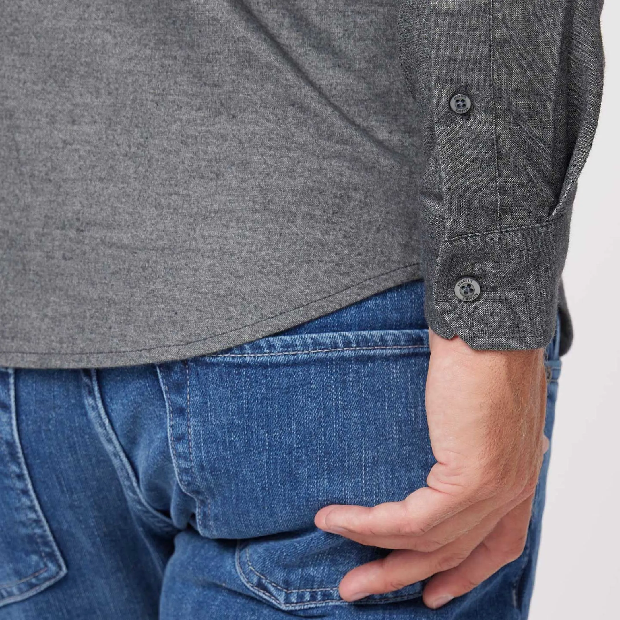 Heather Charcoal Brushed Shirt sold by Ash & Erie product image thumbnail 5