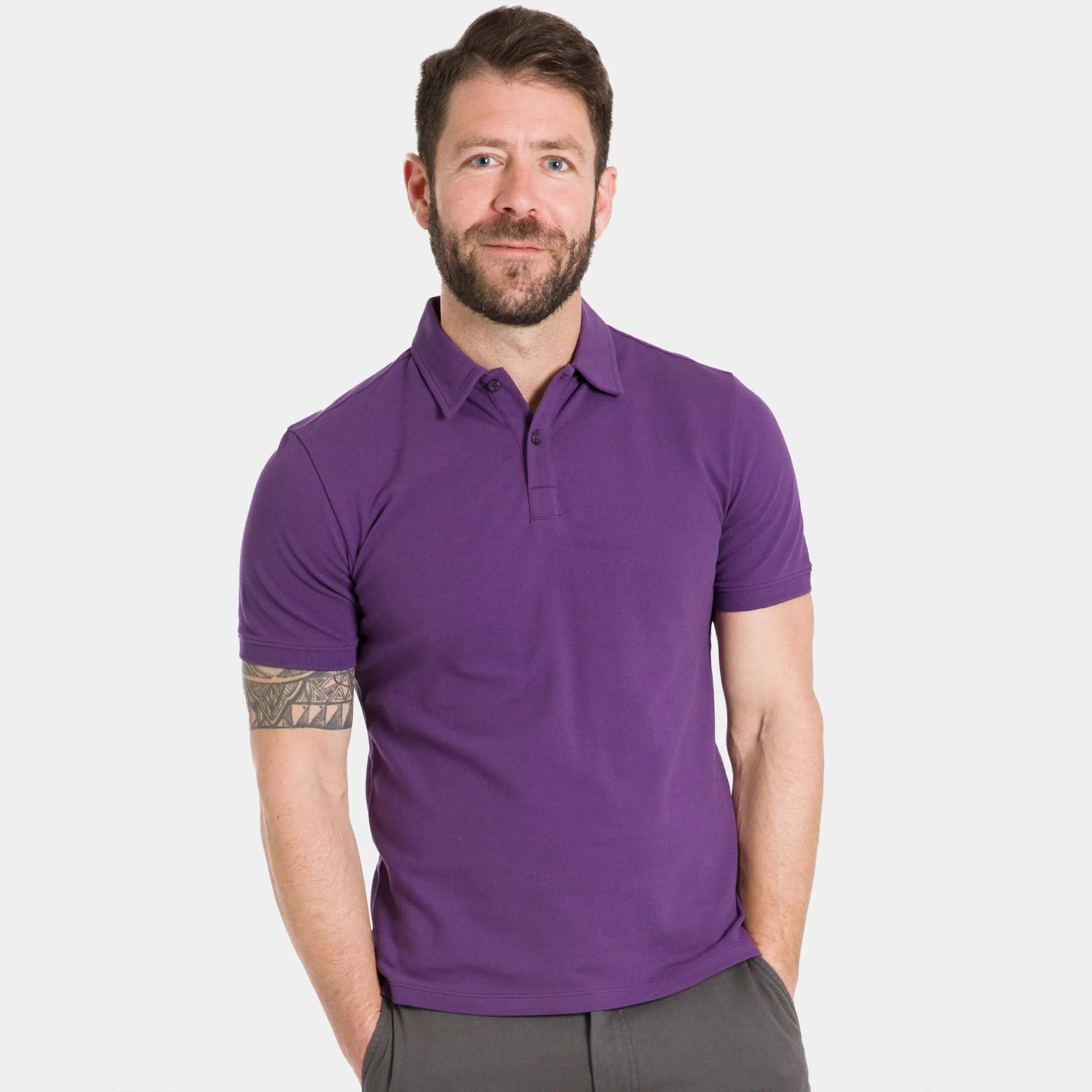 Purple Pique Daily Polo sold by Ash & Erie