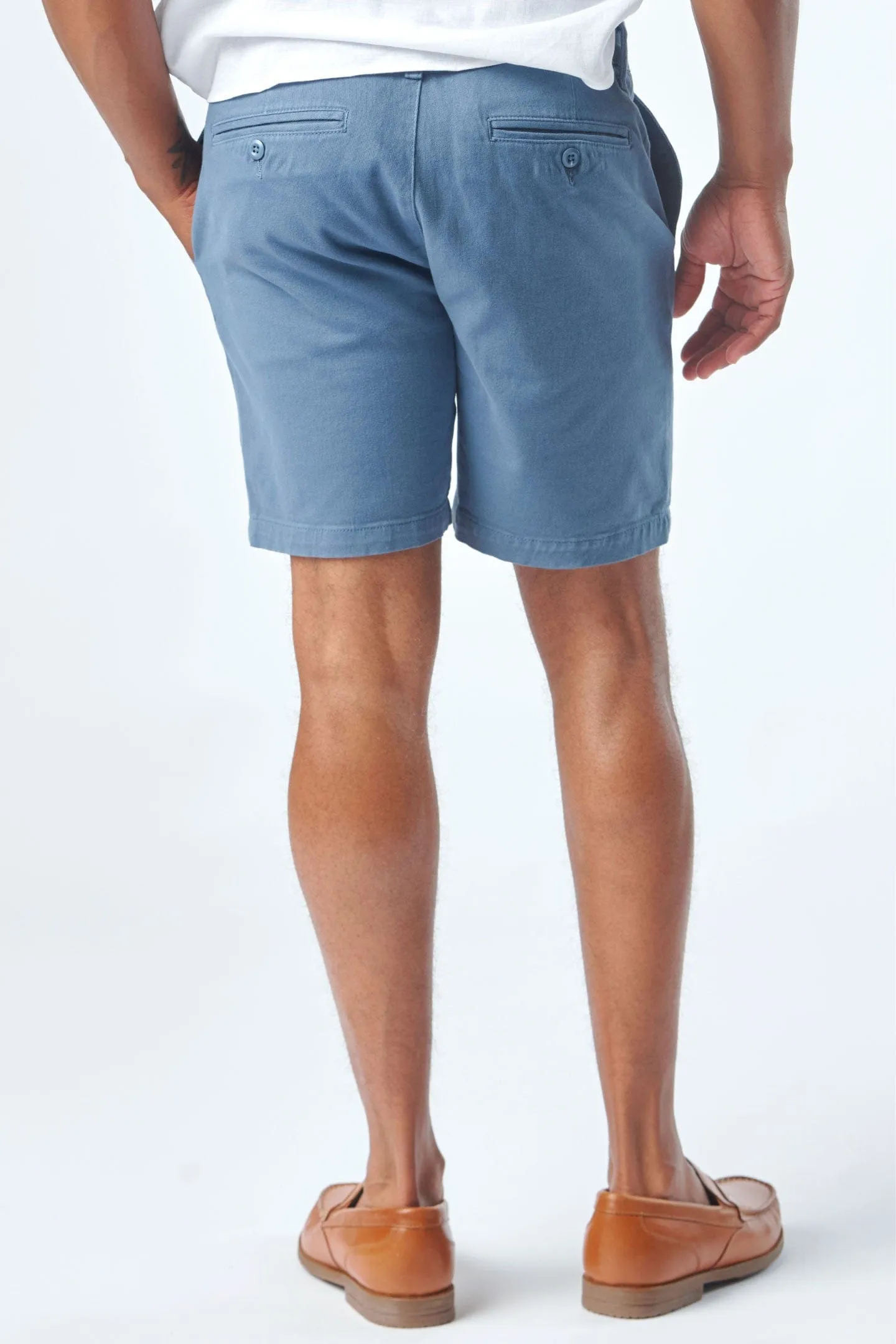 Deep Blue Stretch Washed Chino Short sold by Ash & Erie product image thumbnail 3