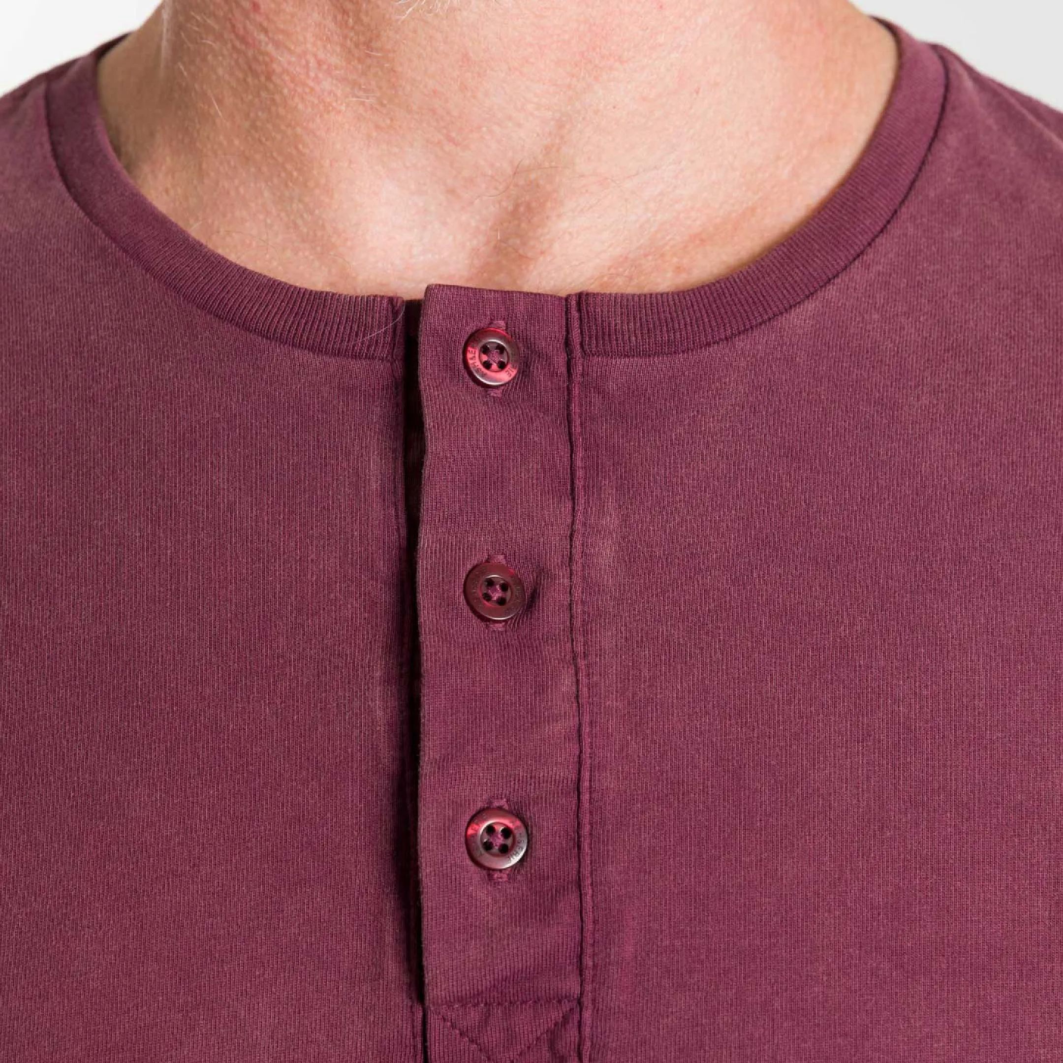 Burgundy Long Sleeve Pima Cotton Henley sold by Ash & Erie product image thumbnail 5