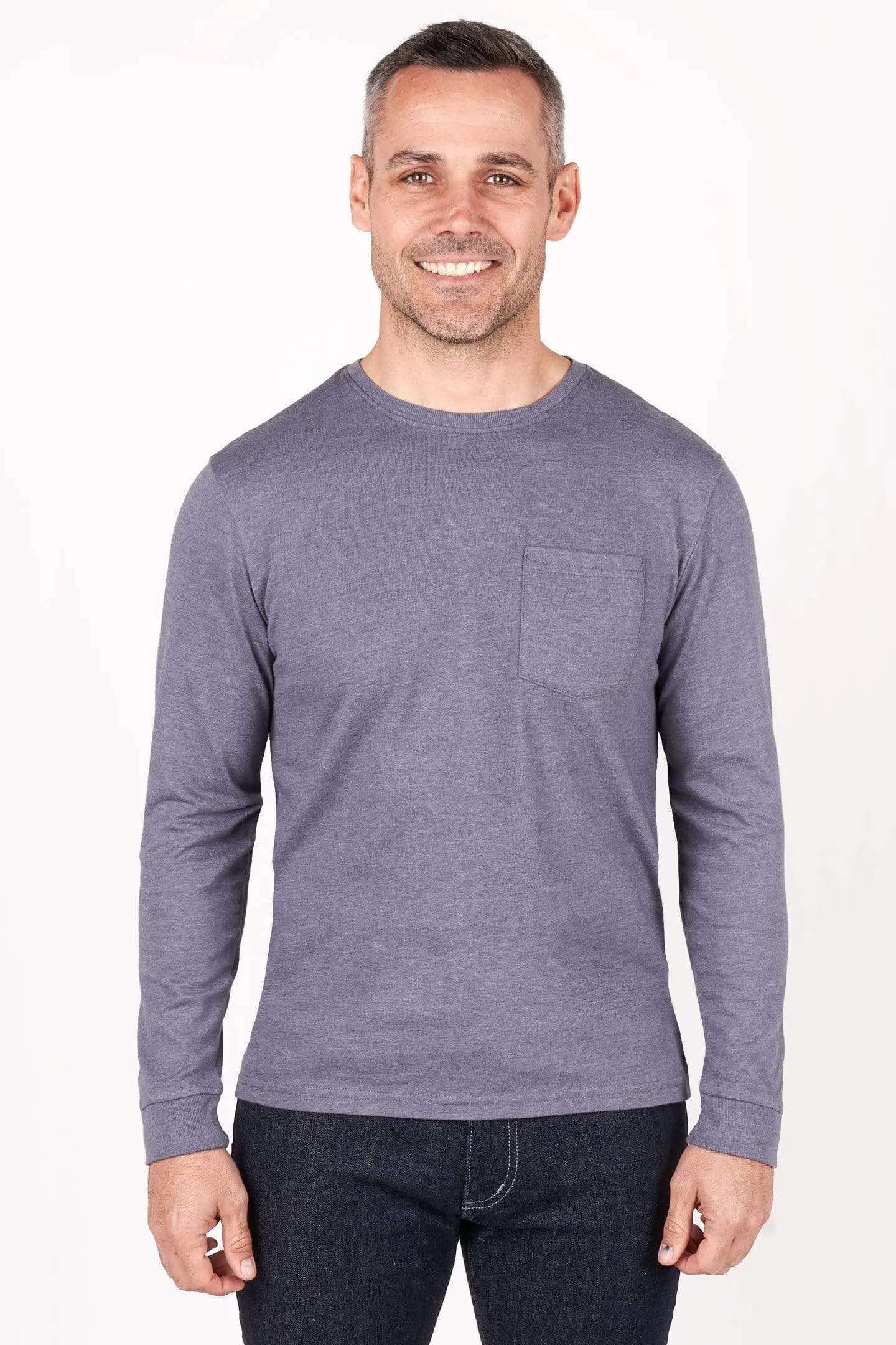 Heather Grey Long Sleeve Pocket Tee sold by Ash & Erie product image thumbnail 3