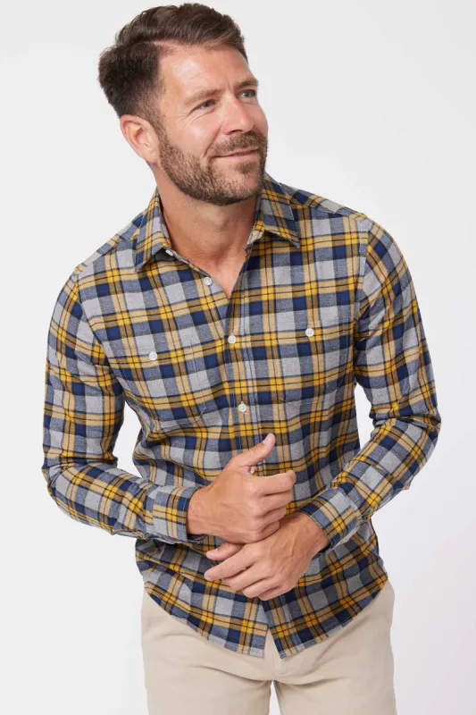 Vintage Navy Plaid Flannel Shirt sold by Ash & Erie