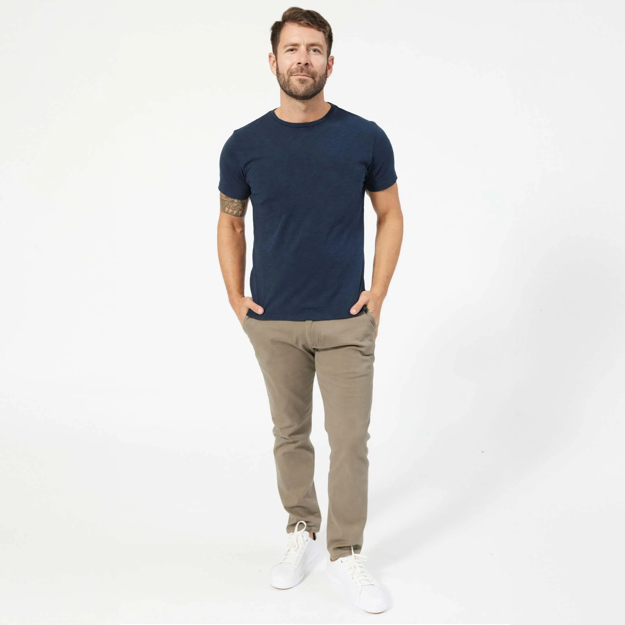 Lightweight Washed Navy Crew Neck Tee sold by Ash & Erie product image thumbnail 2