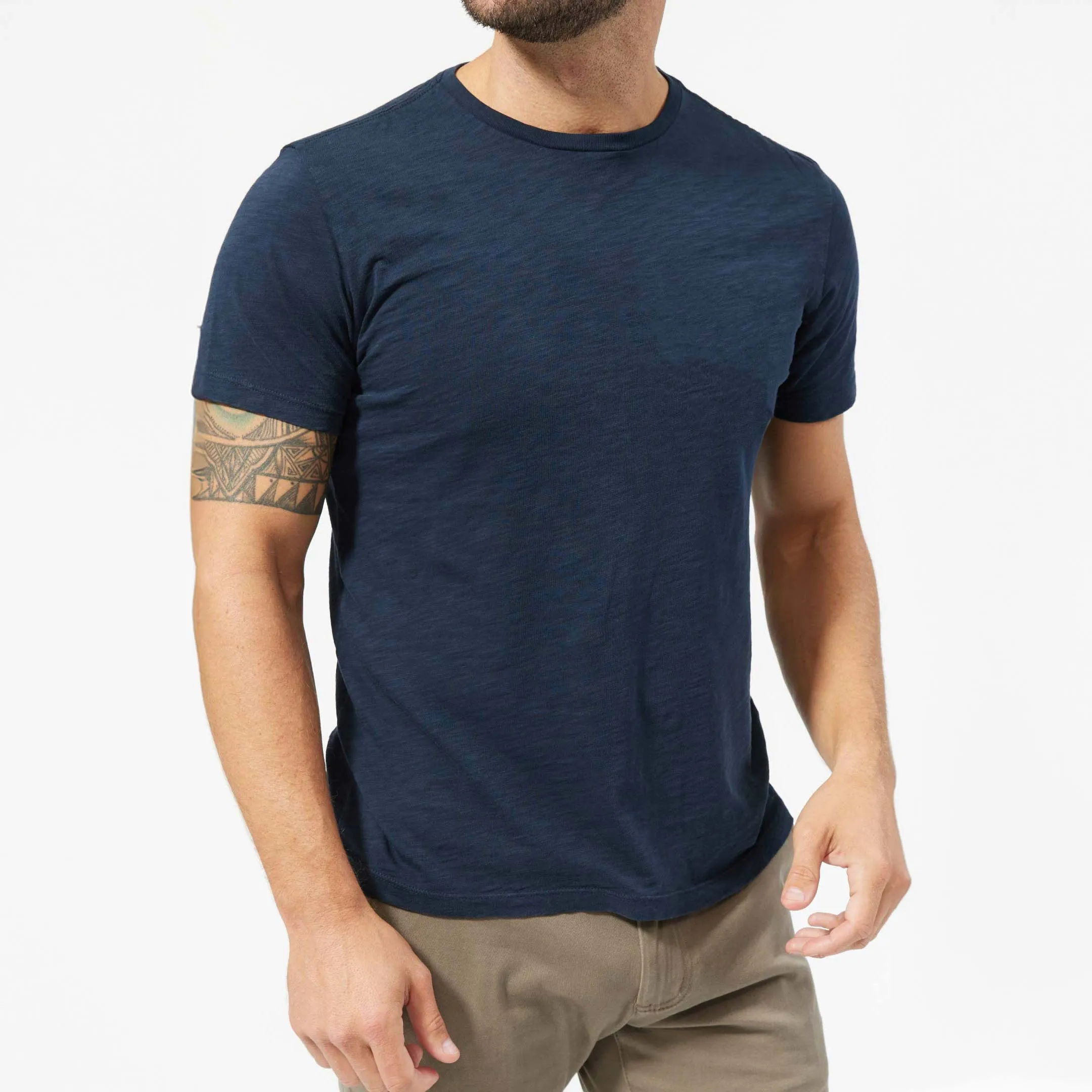 Lightweight Washed Navy Crew Neck Tee sold by Ash & Erie product image thumbnail 5