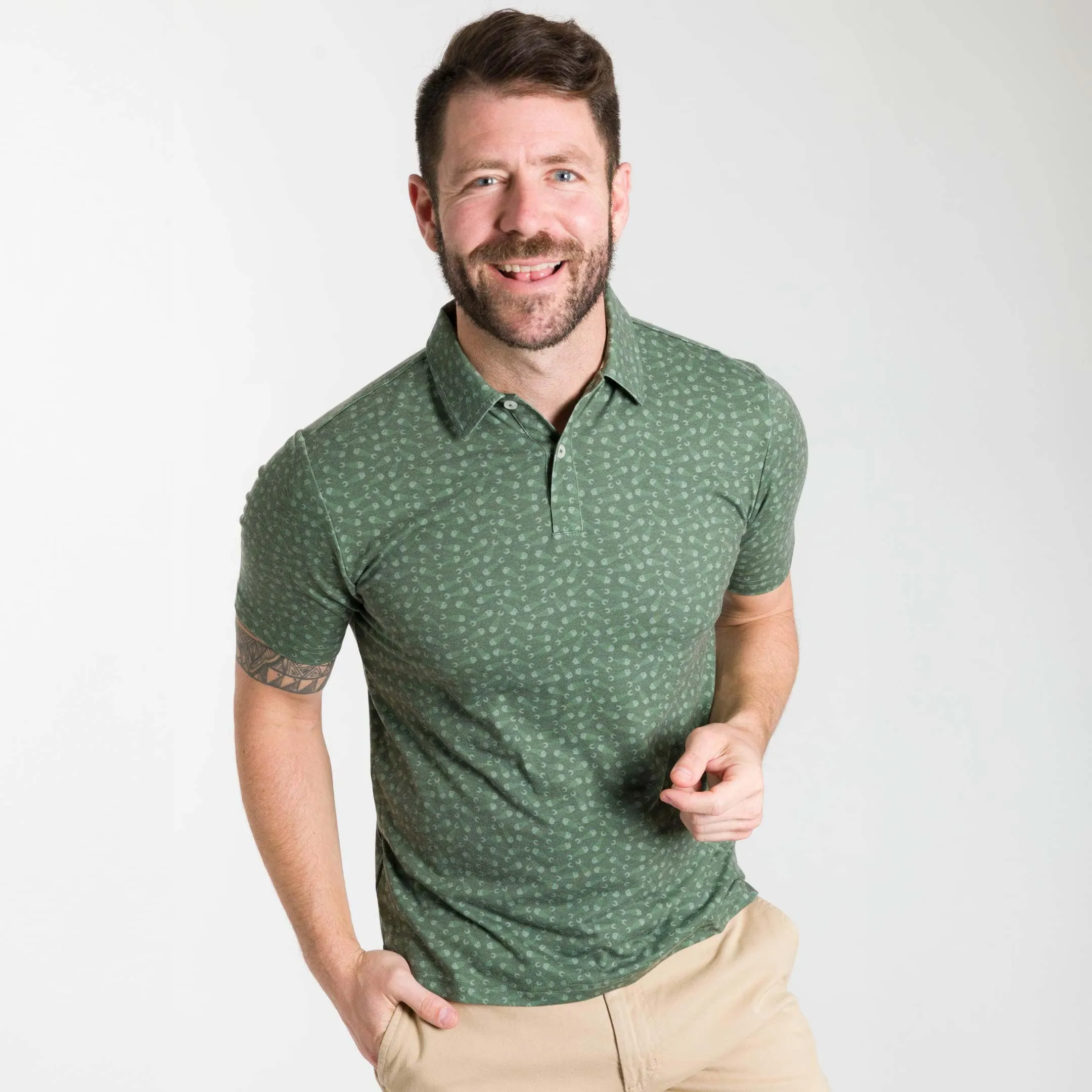 Gone Fishing Tech Polo sold by Ash & Erie